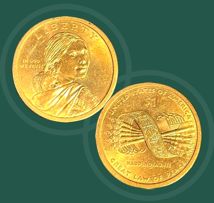 2010 P Sacagawea Native American Great Law of Peace Dollar AU condition