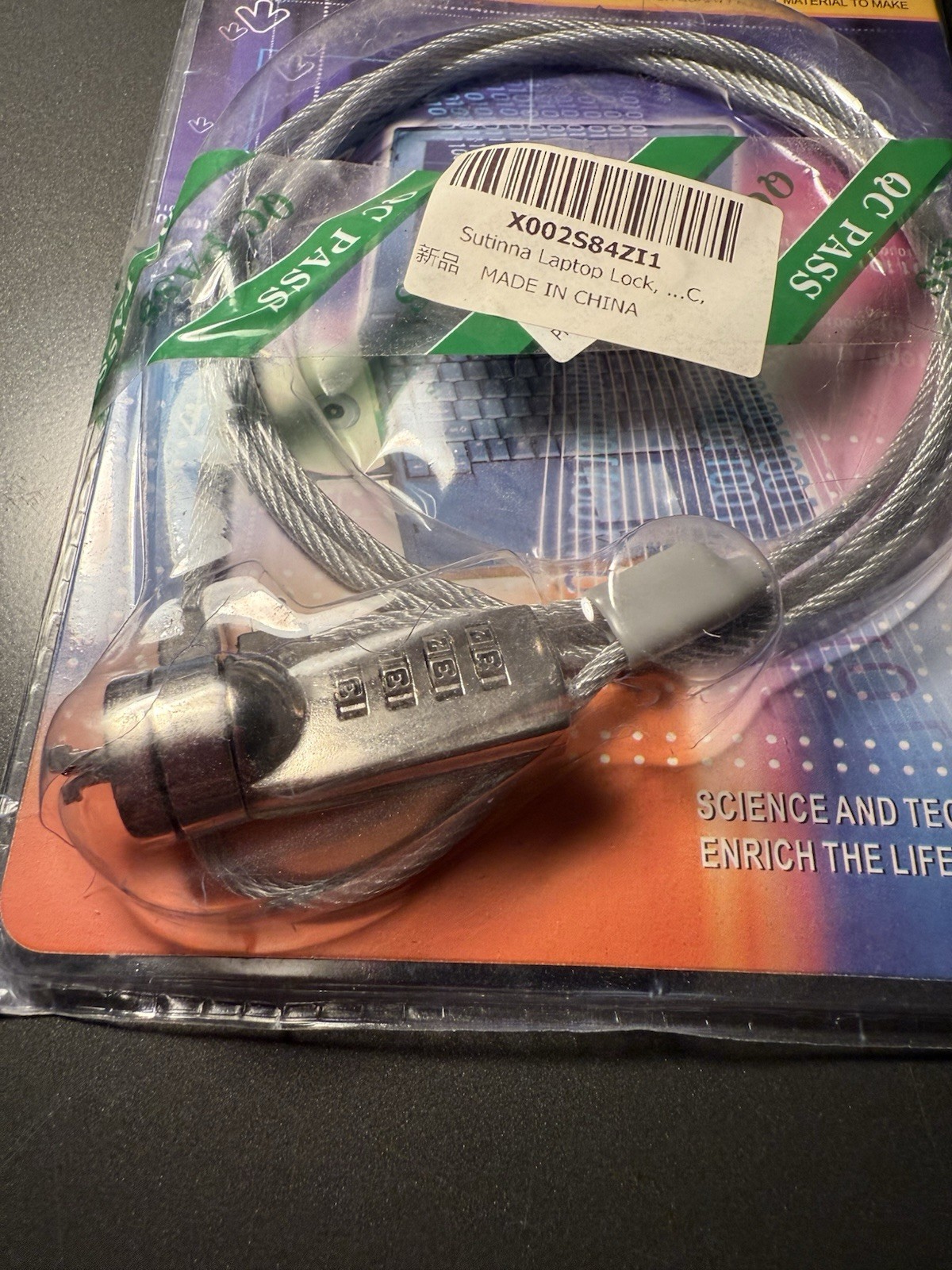 F & K Technology Notebook Computer Cable Chain Key Lock Brand New!