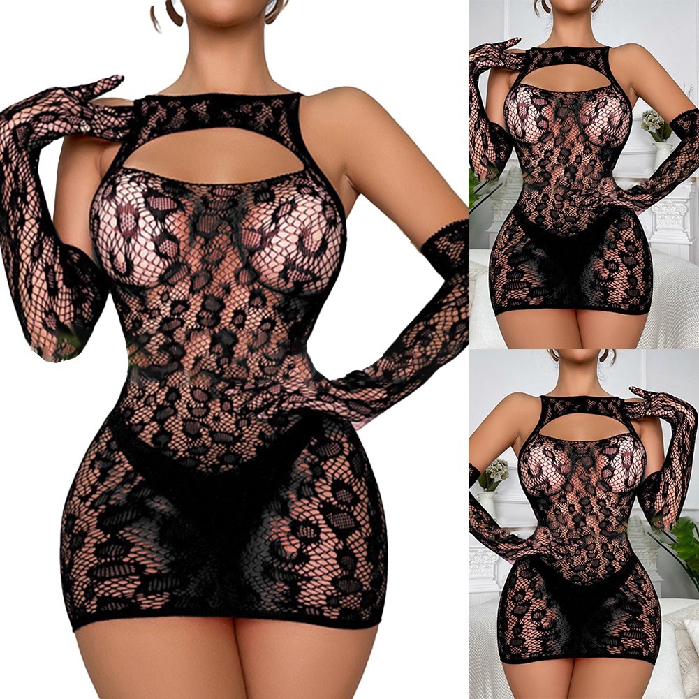 Gloves Dress Regular Set Sexy FishNet Sexy  for LINGERIE Sleepwear Solid Color