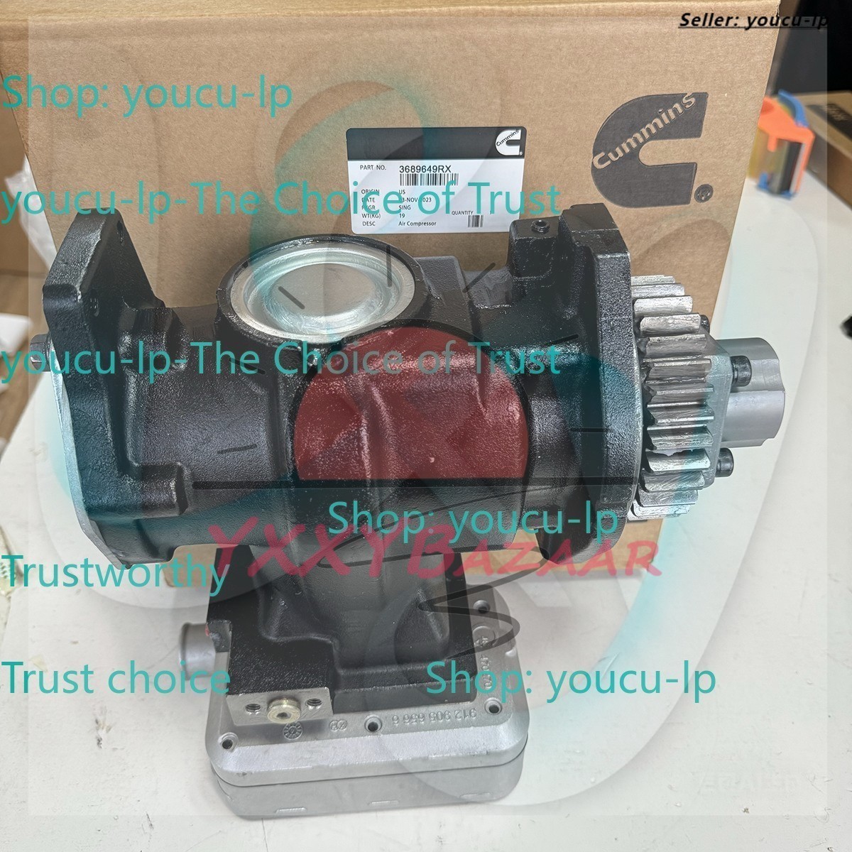 Air Brake Compressor 3689649 for Cummins ISX15/QSX15 Engine 3689649RX 3689649NX~