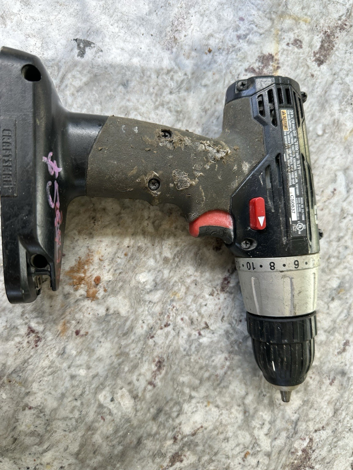Craftsman 19.2 volt, 3/8"(10mm), Model #315.116890 Cordless Drill C3 Bare Tool