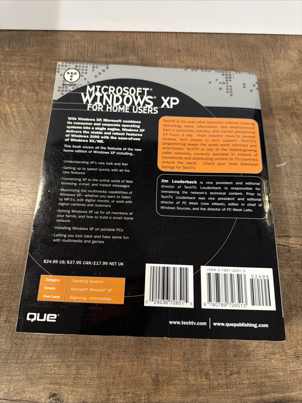 TechTV Microsoft Windows XP for Home Users Jim Louderback Que Book 2002