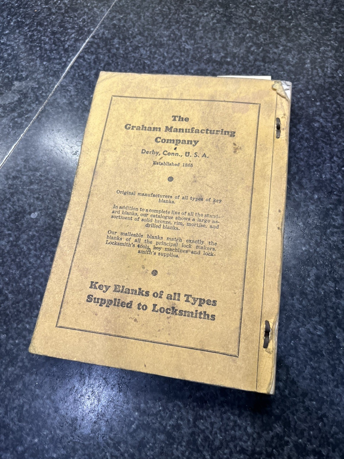 Dec 1938 The National Locksmith Hand Book Codes Book