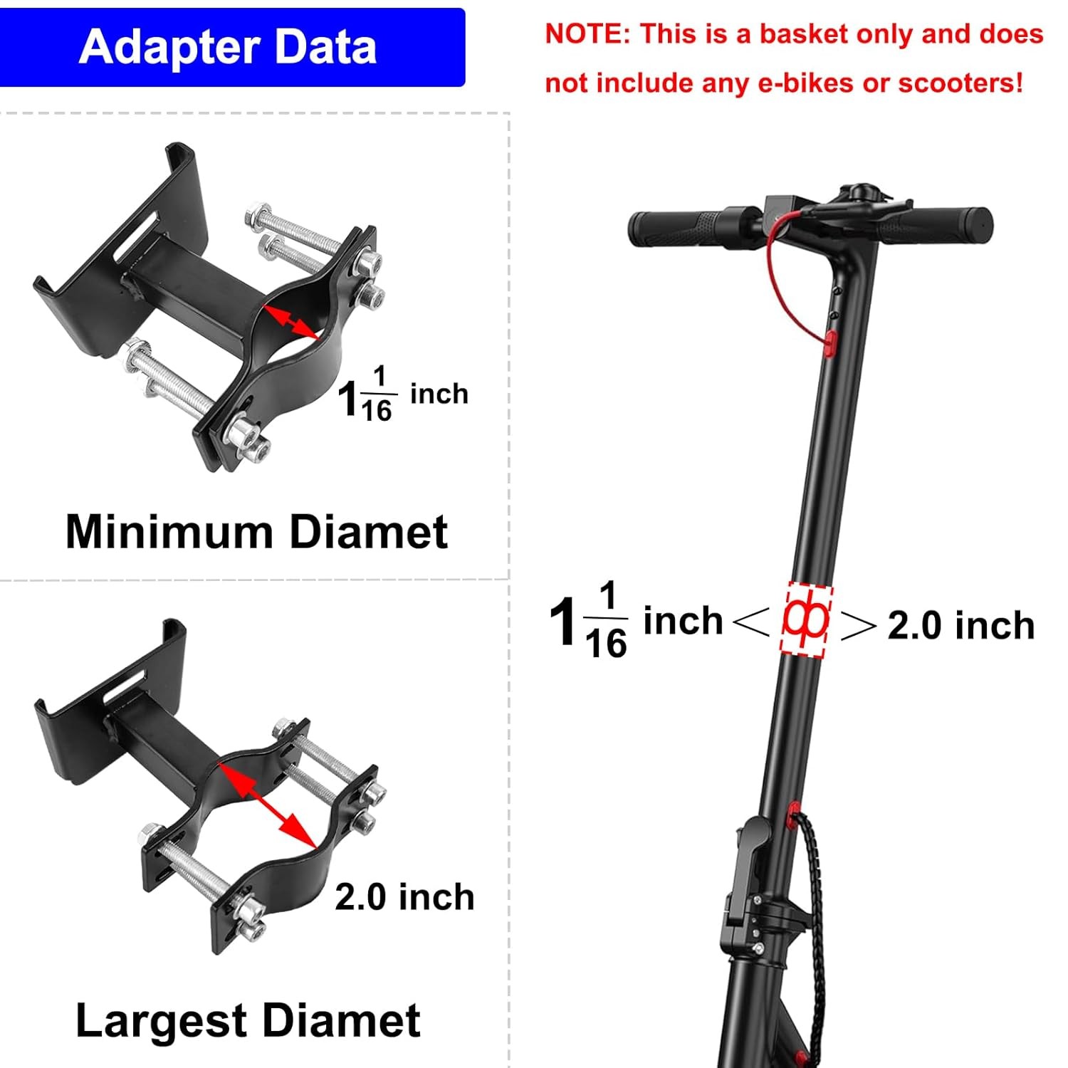 Knee Scooter Basket Accessory Quick Release Removable Cloth Storage Bag