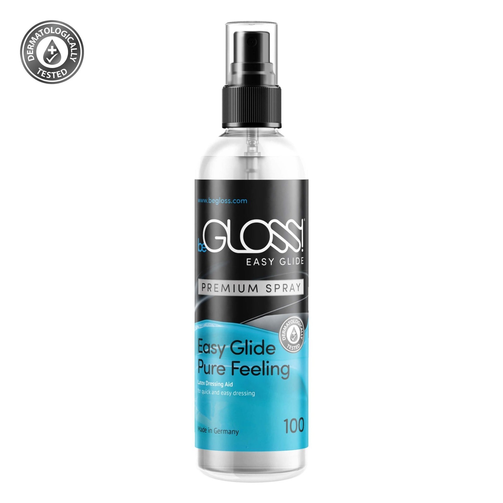 beGloss Easy Glide PREMIUM Pump Spray Latex Dressing Aid 100ml Size