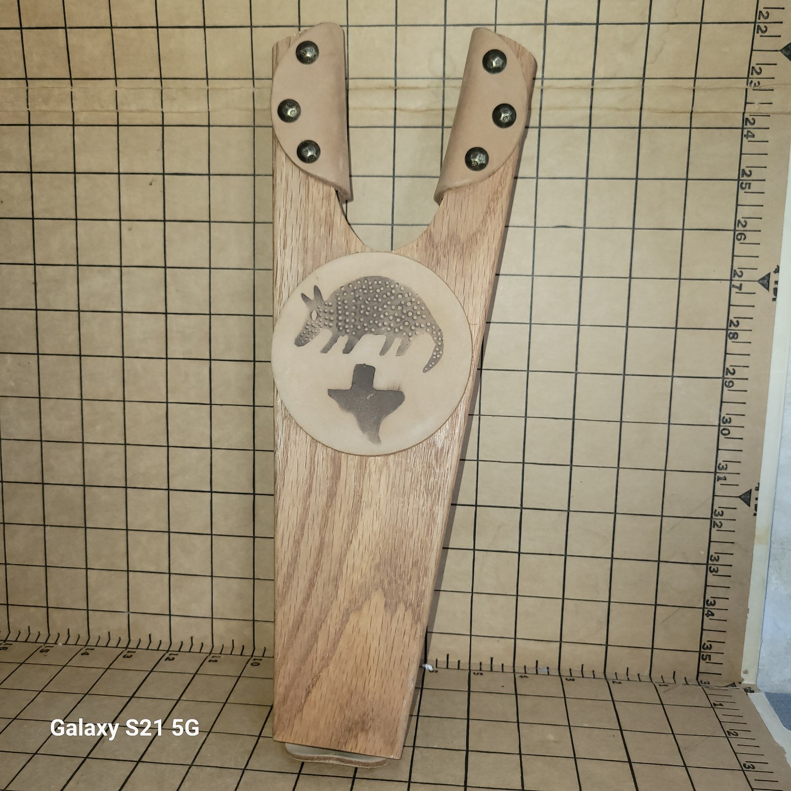 Pate Ranch Creations Armadillo Texas Boot Jack Handcrafted Wood Made in Texas US