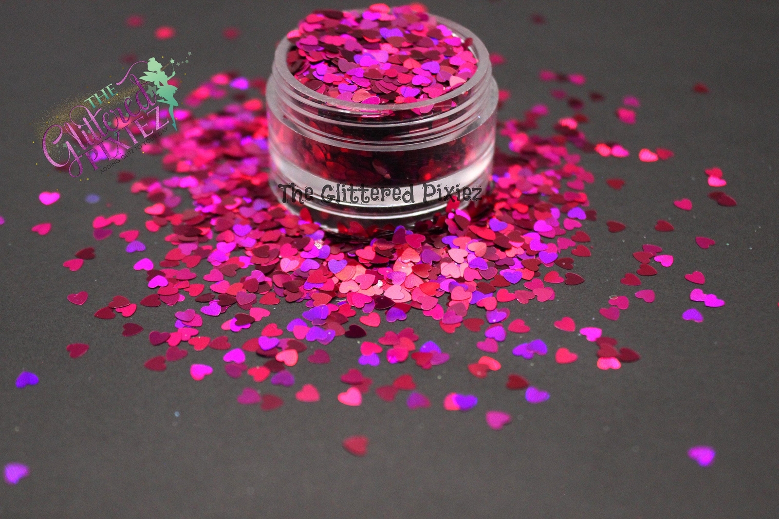 DIVINE MISS RASPBERRY HEART shape Glitter- Pixie Shapes