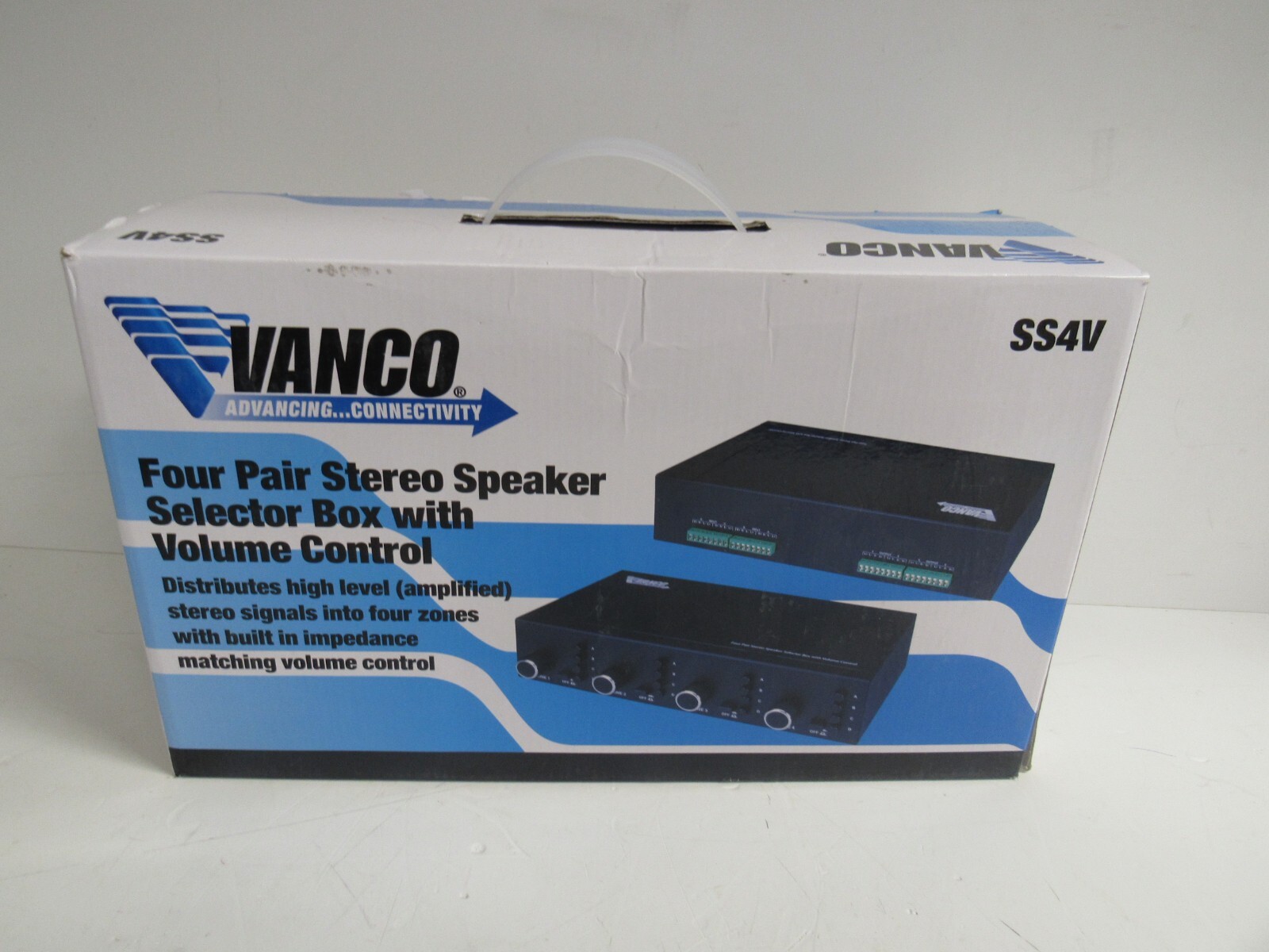VANCO SS4V four pair Stereo Speaker Selector New In Open Box