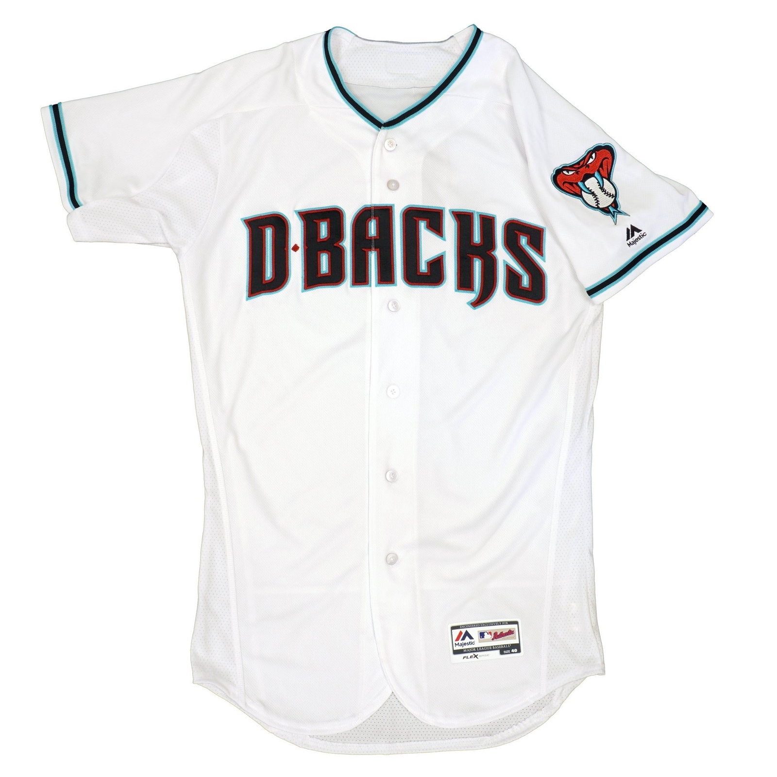 Mens MLB Arizona Diamondbacks Authentic On Field Flex Base Jersey - White/Blue