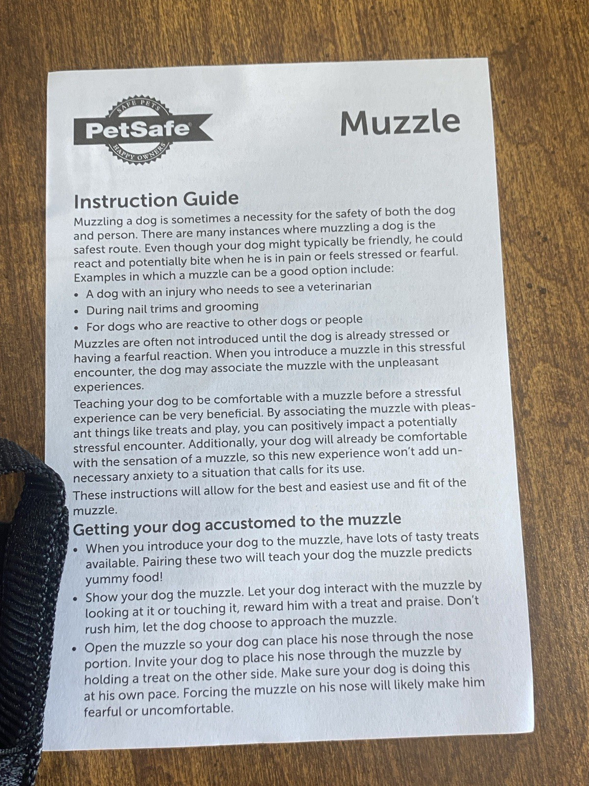 PetSafe Dog Muzzle Size- Large - Black, NEW with Instruction Guide