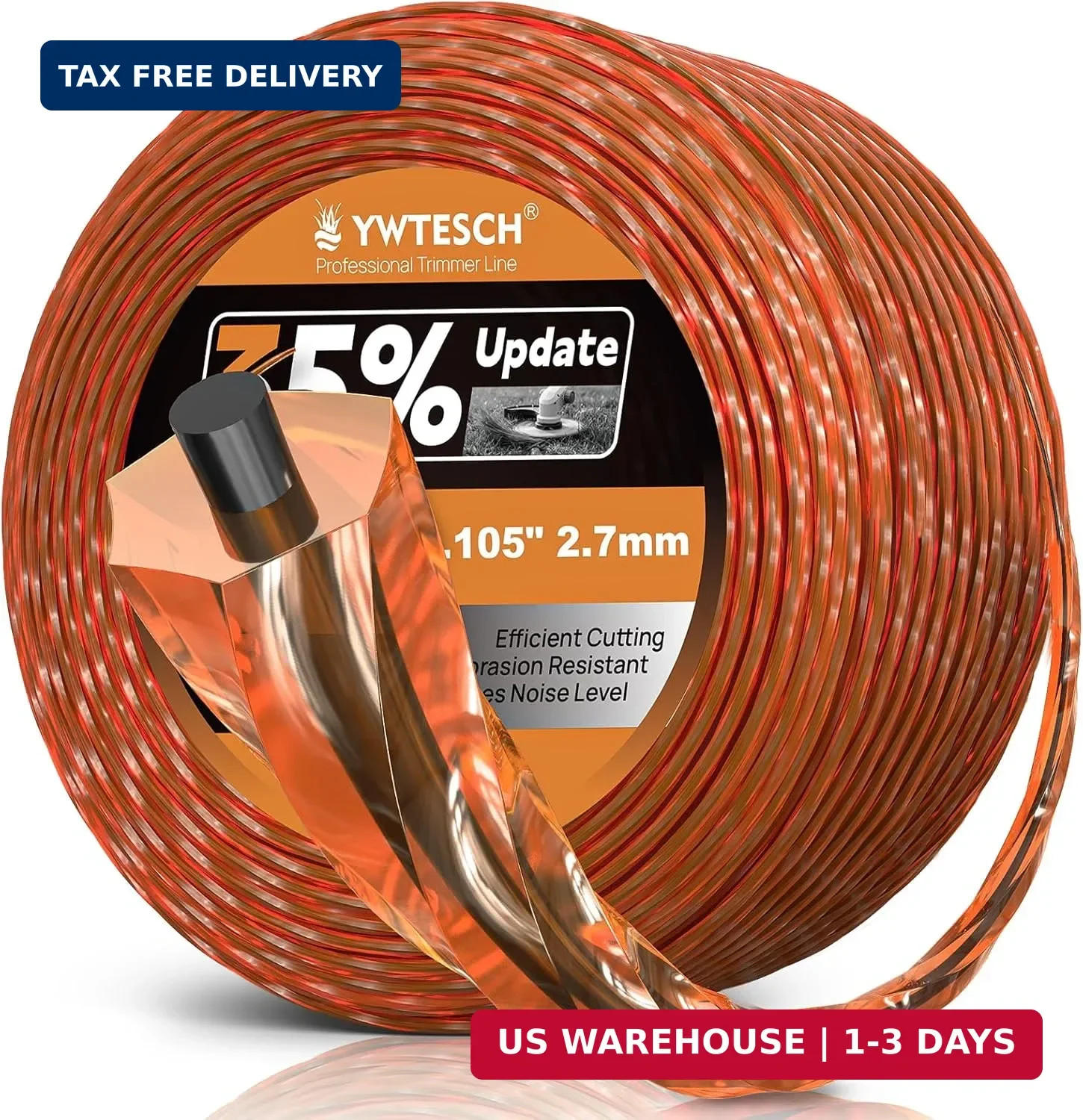 Heavy Duty Twisted Hexagonal Trimmer Line 0.105 Inch 1Lb 300Ft Weed Wacker Strin