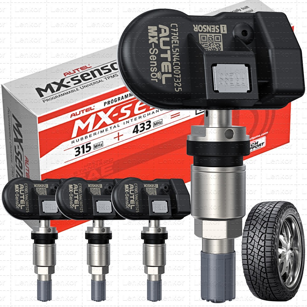 4 PACK Autel TPMS MX-Sensor 315MHz&433MHz 2in1 Auto Tire Pressure Sensor Meta