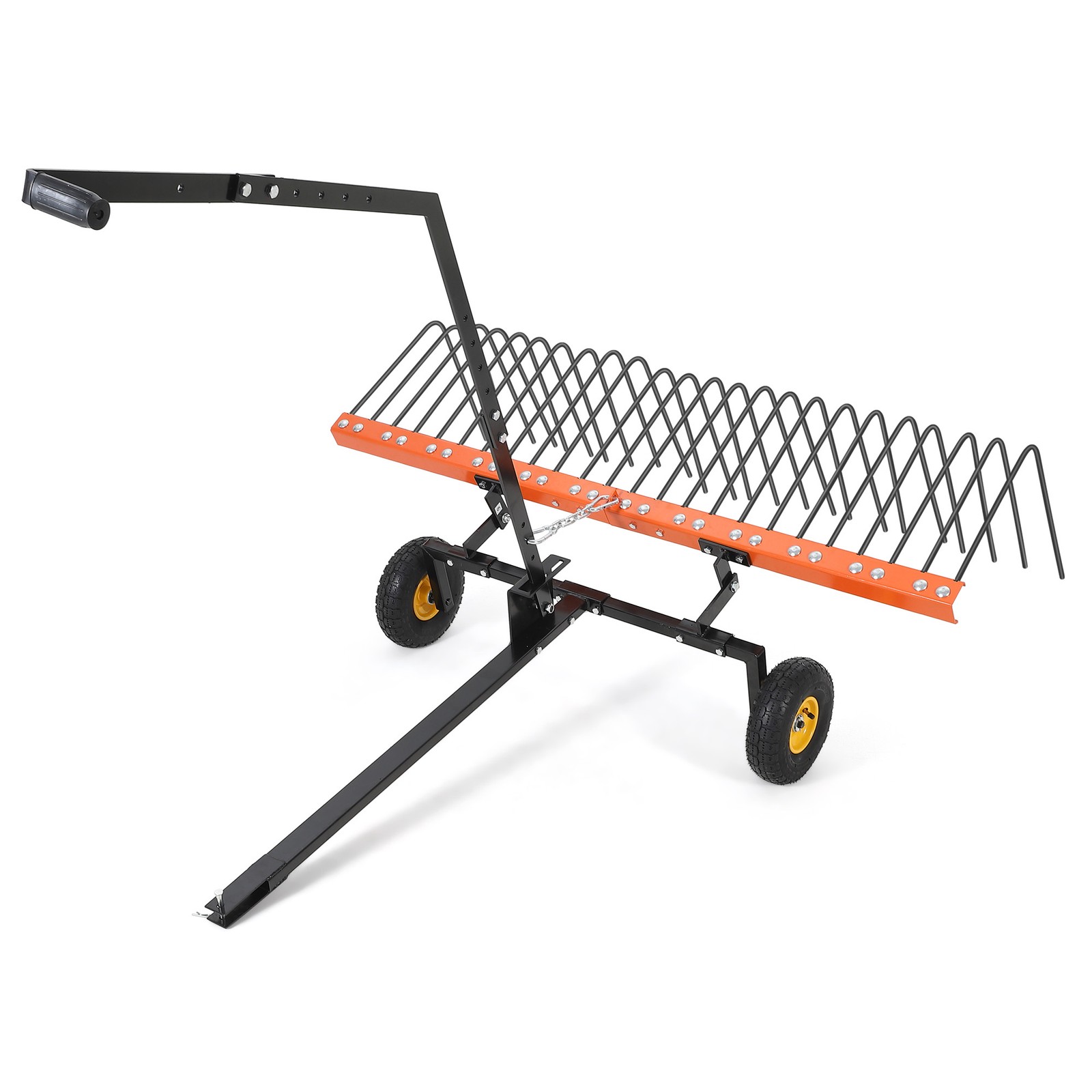60in Lawn Dethatcher Tow Behind Rake for ATV Tractor Mower with Lift Handle