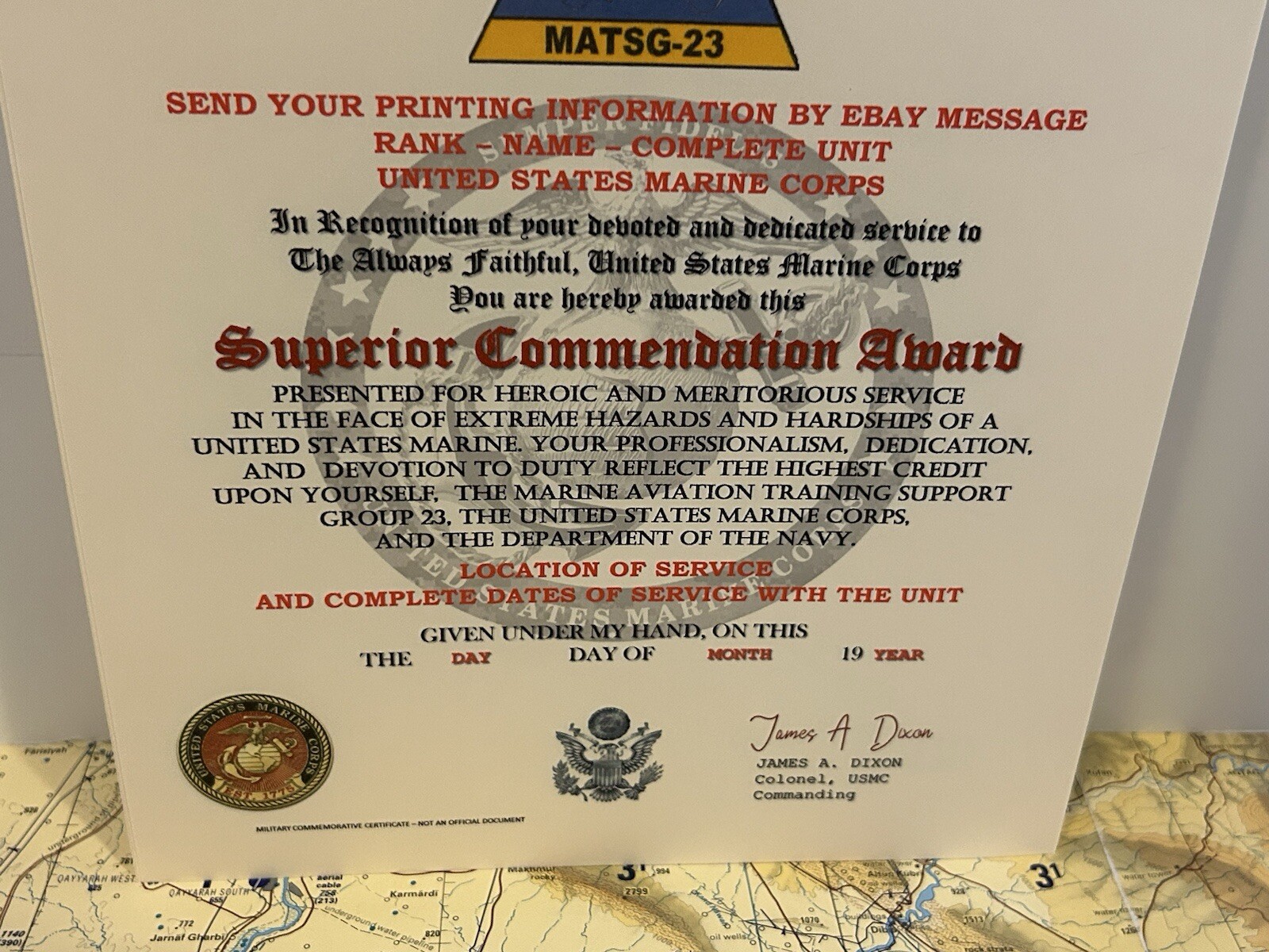 U.S.M.C. / AVIATION TRAINING SUPPORT GROUP 23 - SUPERIOR COMMENDATION AWARD