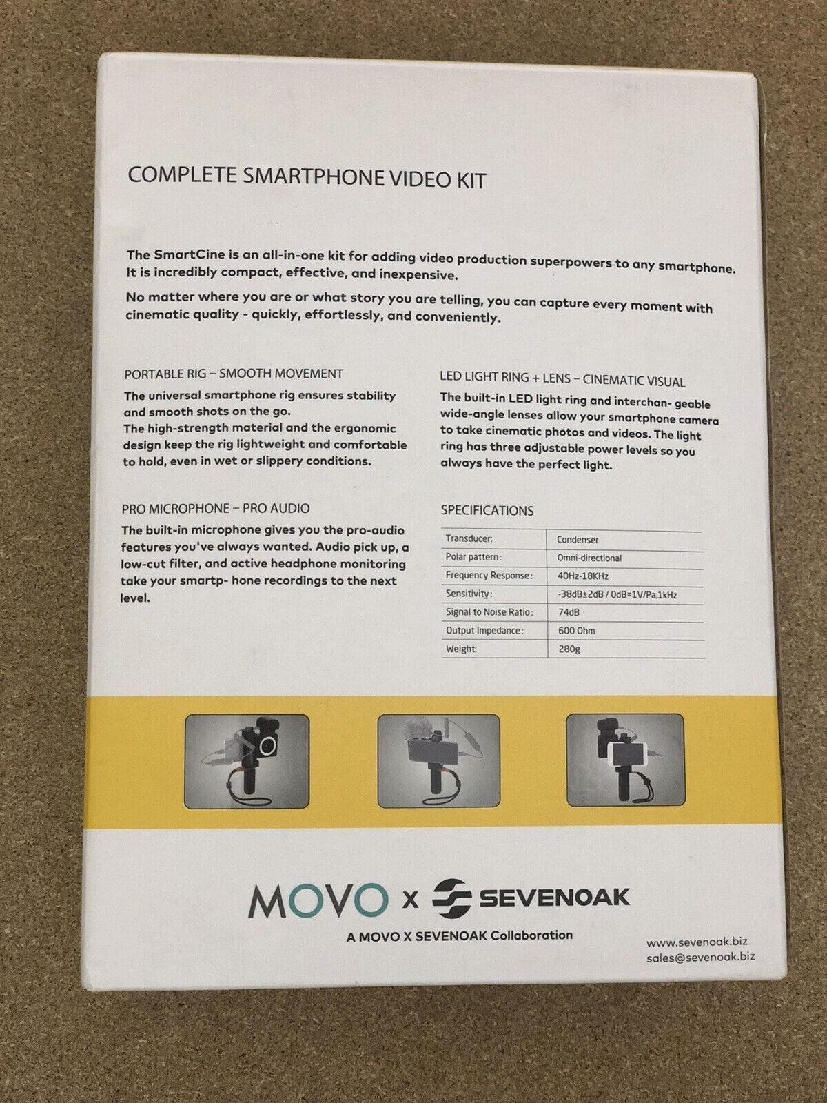 SmartCine Universal Smartphone Video Rig with Microphone, Light, Grip & Lenses