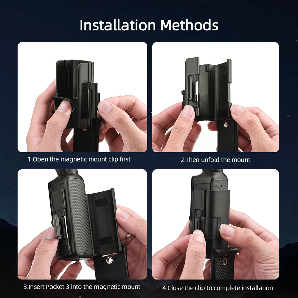 Magnetic Wall Mount Expansion Bracket for DJI Osmo Pocket 3 Camera Adjustable