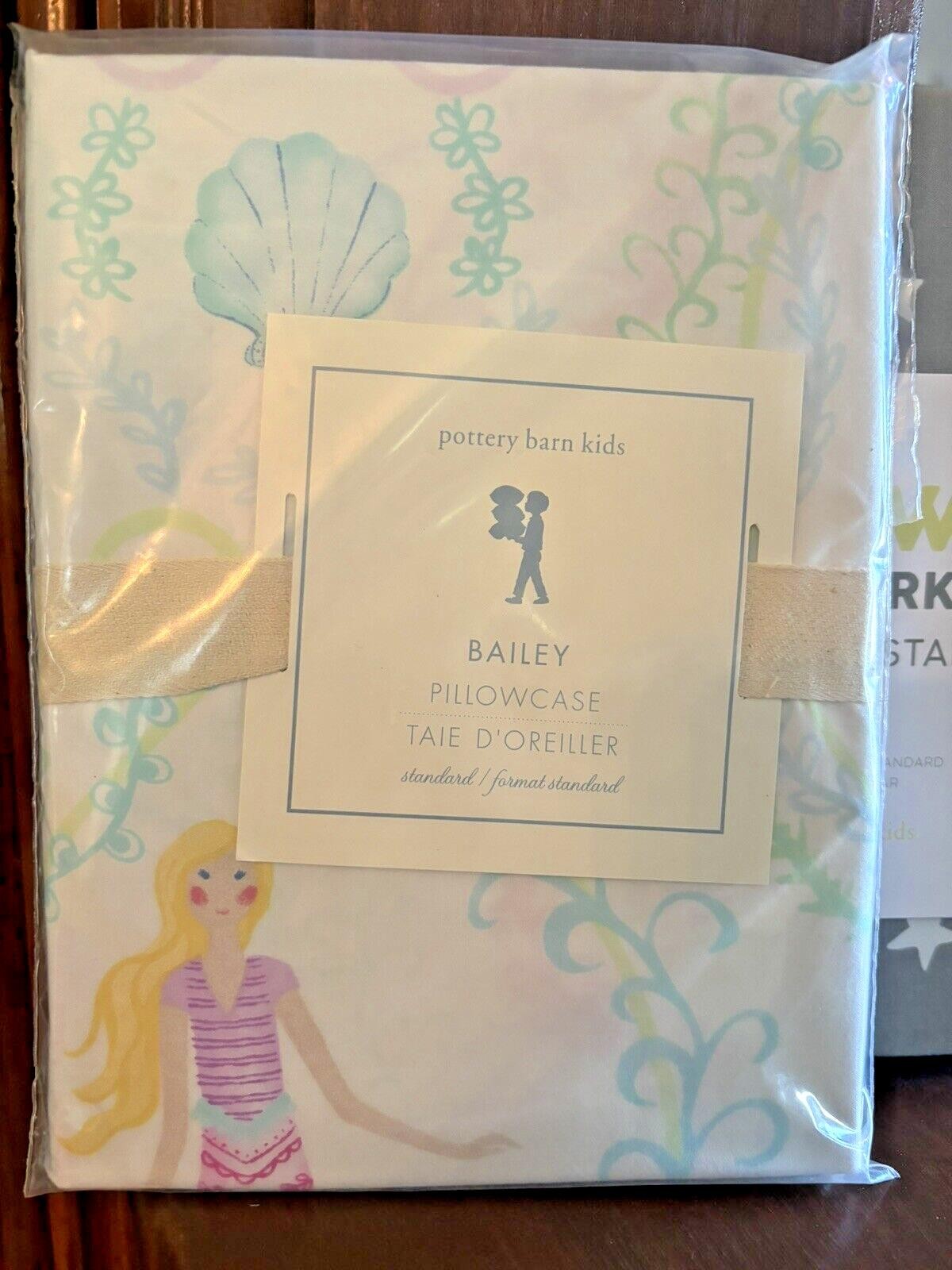 Pottery Barn Holiday Princess Pillowcase Ariel Mermaid rainbow Disney Girl kid