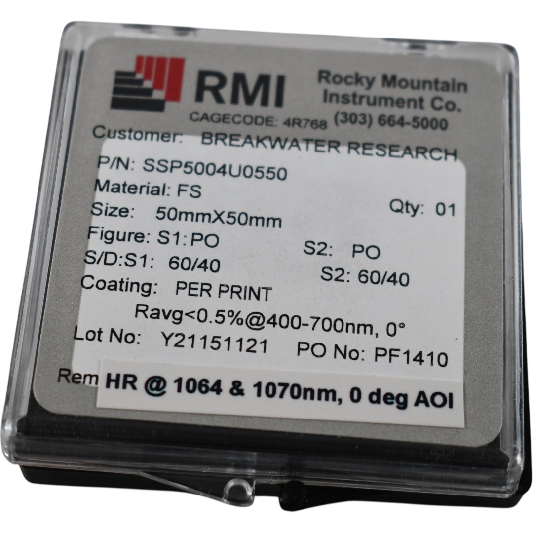 NEW RMI SSP5004U0550 Laser Dielectric Mirror 50x50mm Fused Silica 1064 1070nm