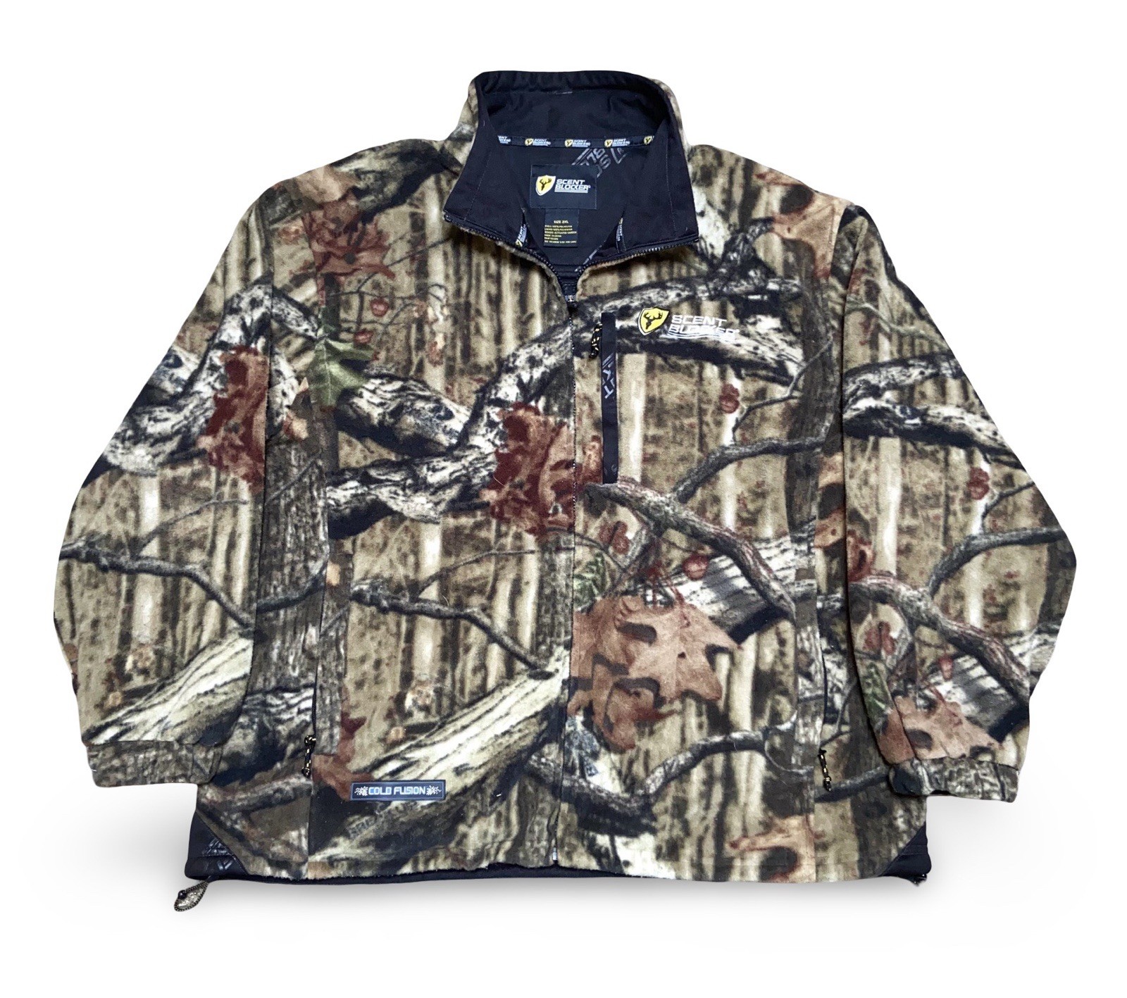 Scent Blocker Realtree Camo Fleece Jacket Mens 2XL Activated Carbon Cold Fusion
