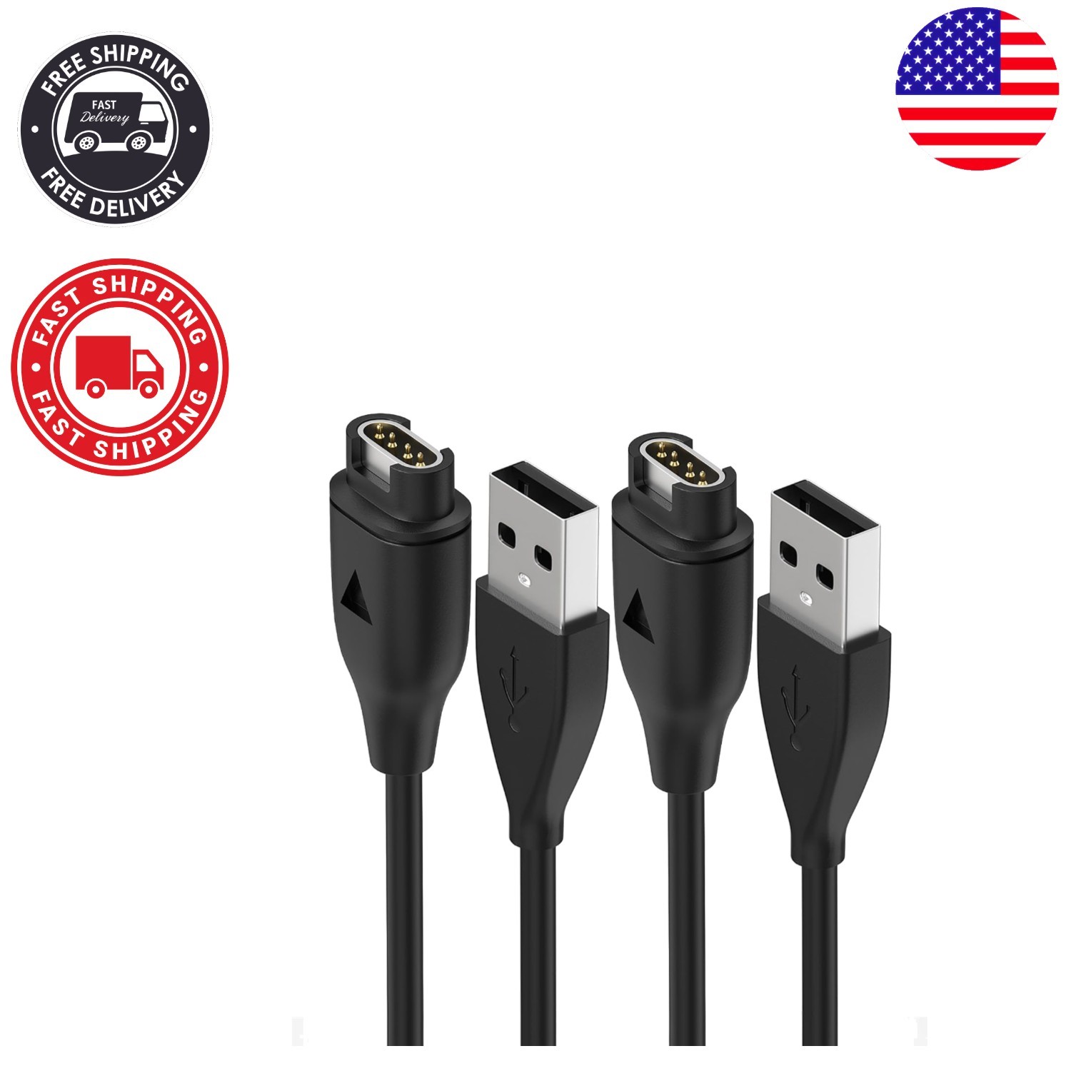 Versatile 3.3FT USB A Charging Cable for Garmin - 2 Pack for Active Lifestyles