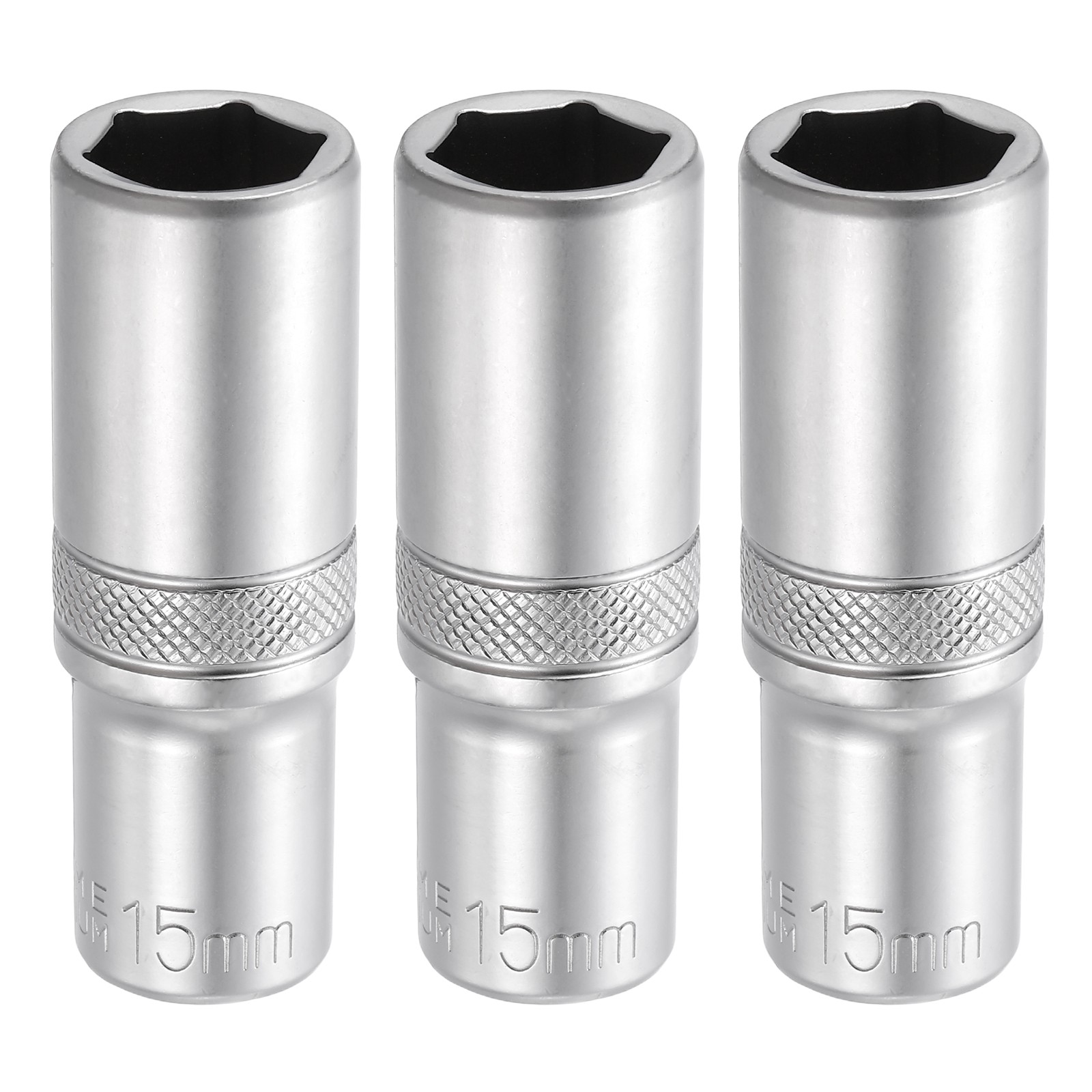 3pcs 6 Points Deep Socket 3/8" Drive 15mm Nickel Plating Impact Socket 2.5" Long