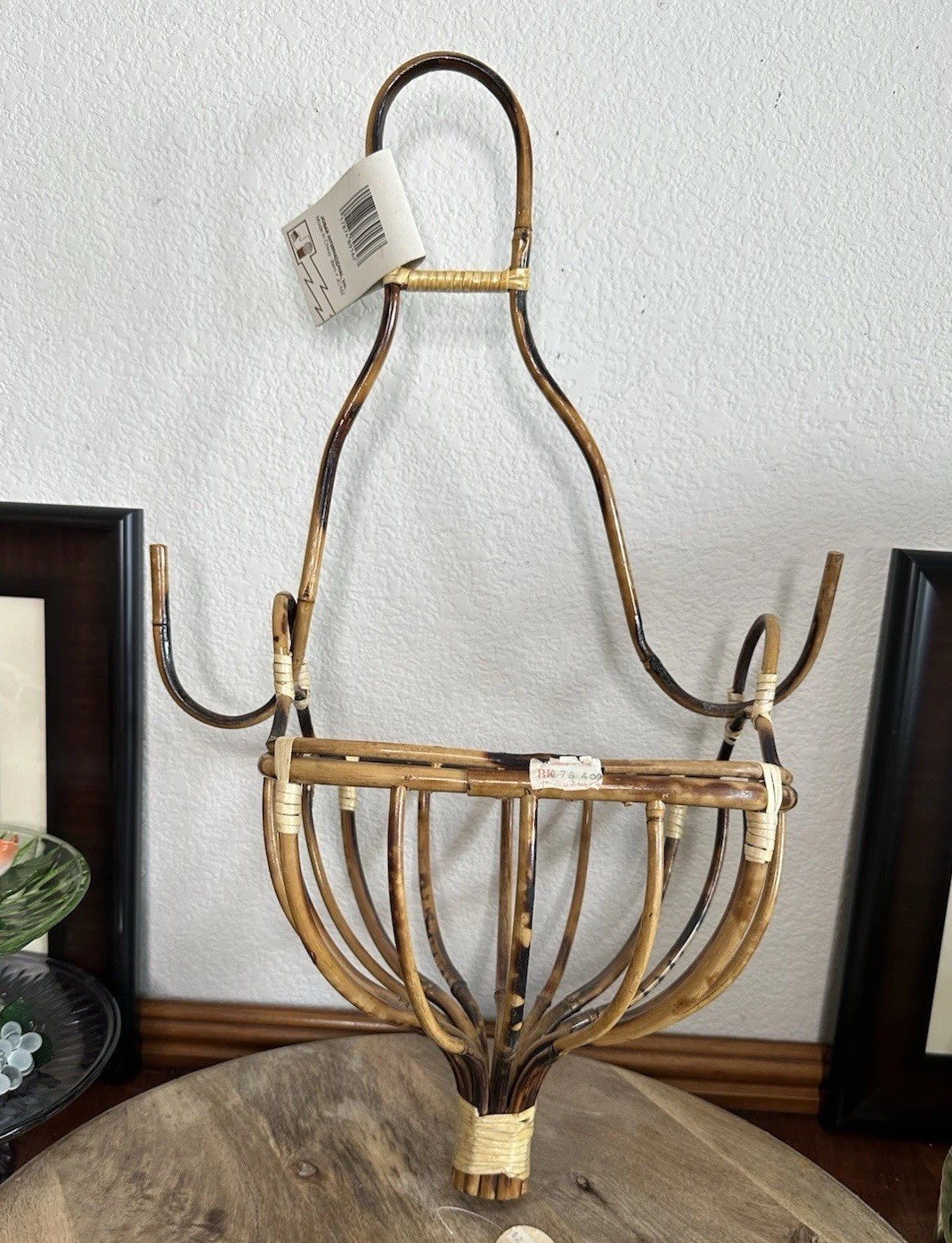 Rattan Wall Planter Basket Boho Wicker Hanging Decor Vintage