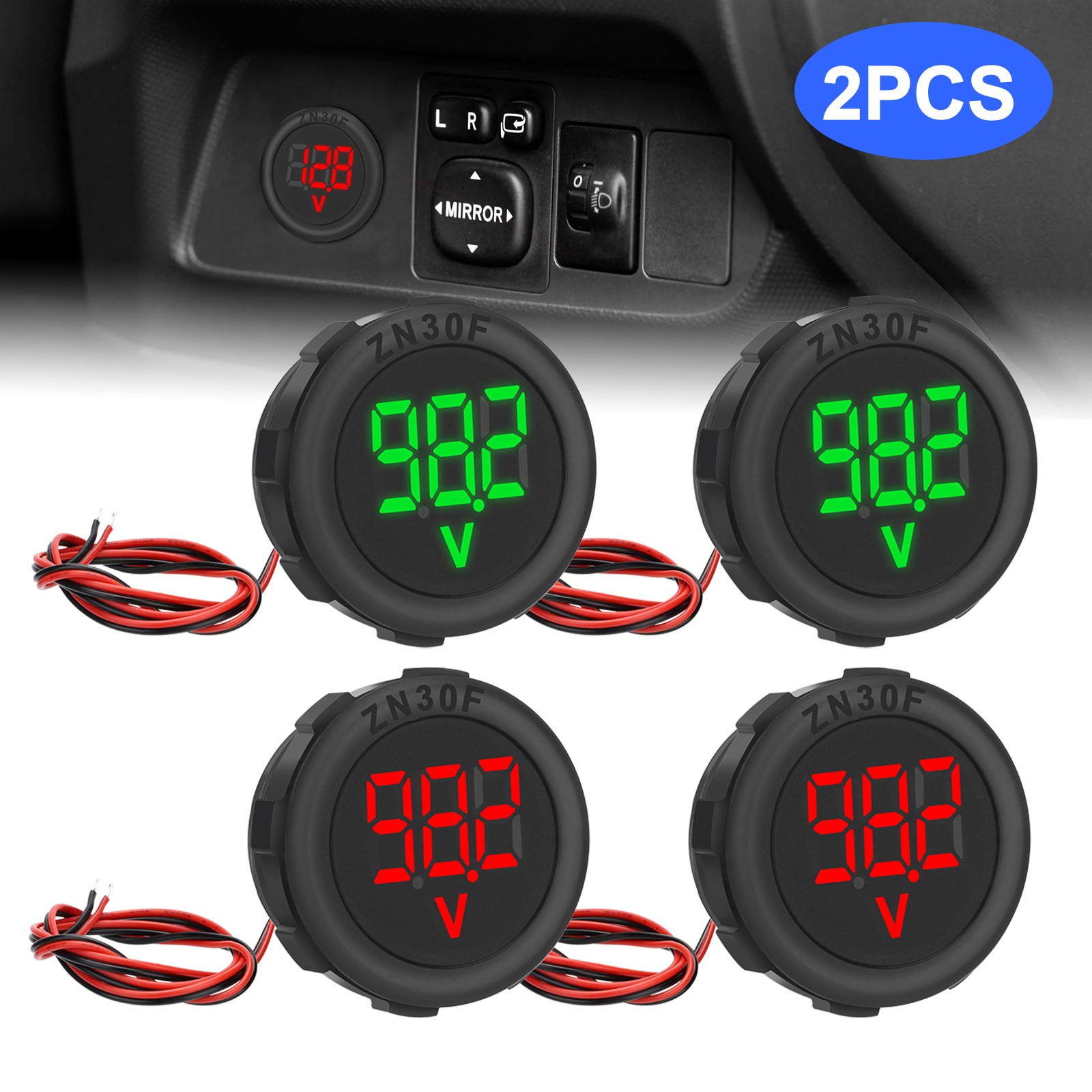 4V-100V Waterproof Car Battery Meter Voltmeter LED Digital Display Voltage Gauge