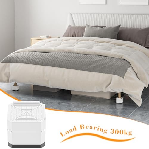 Heavy Duty Bed Risers, Adjustable Furniture Risers, Square 2, 3 or 4 White