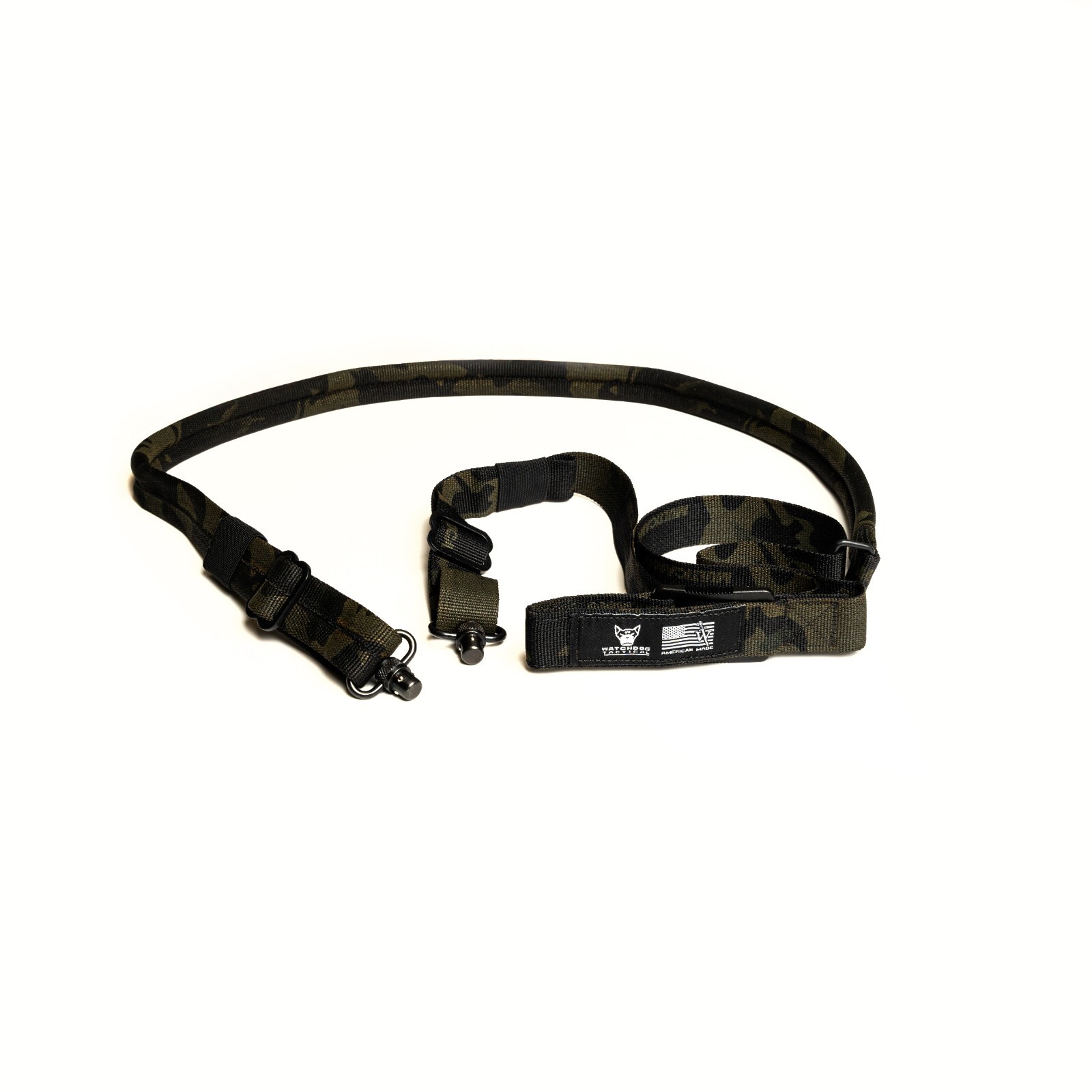 Watchdog Minimalist Padded Nylon Gun Sling w/ QD swivel hooks - Black Multicam