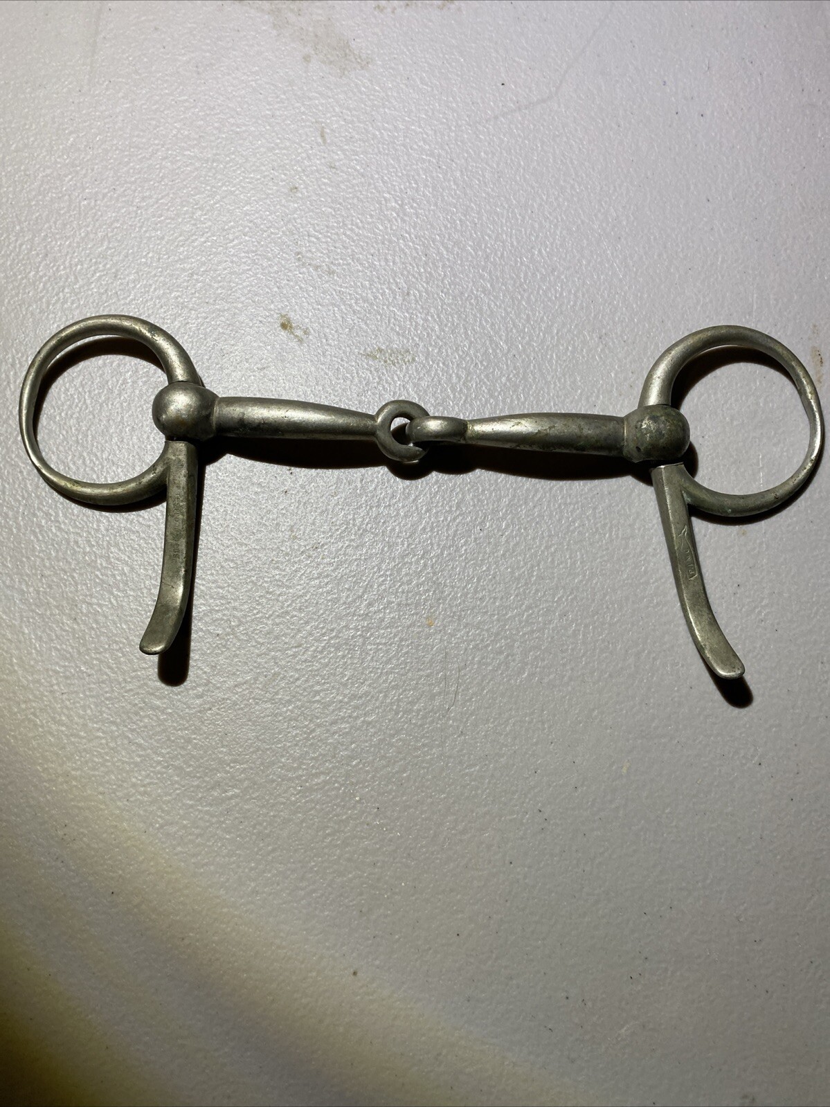 Vintage Antique ? Horse Tack Half Cheek Driving Bit Brass Maker pimc