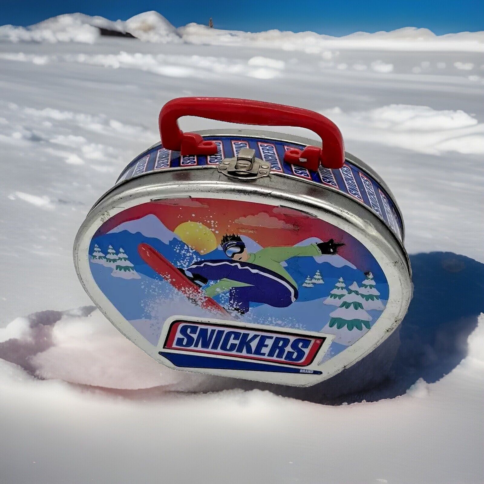 Mars Vintage 2003 Snickers Snowboard Tin Lunch Box Collector's Item