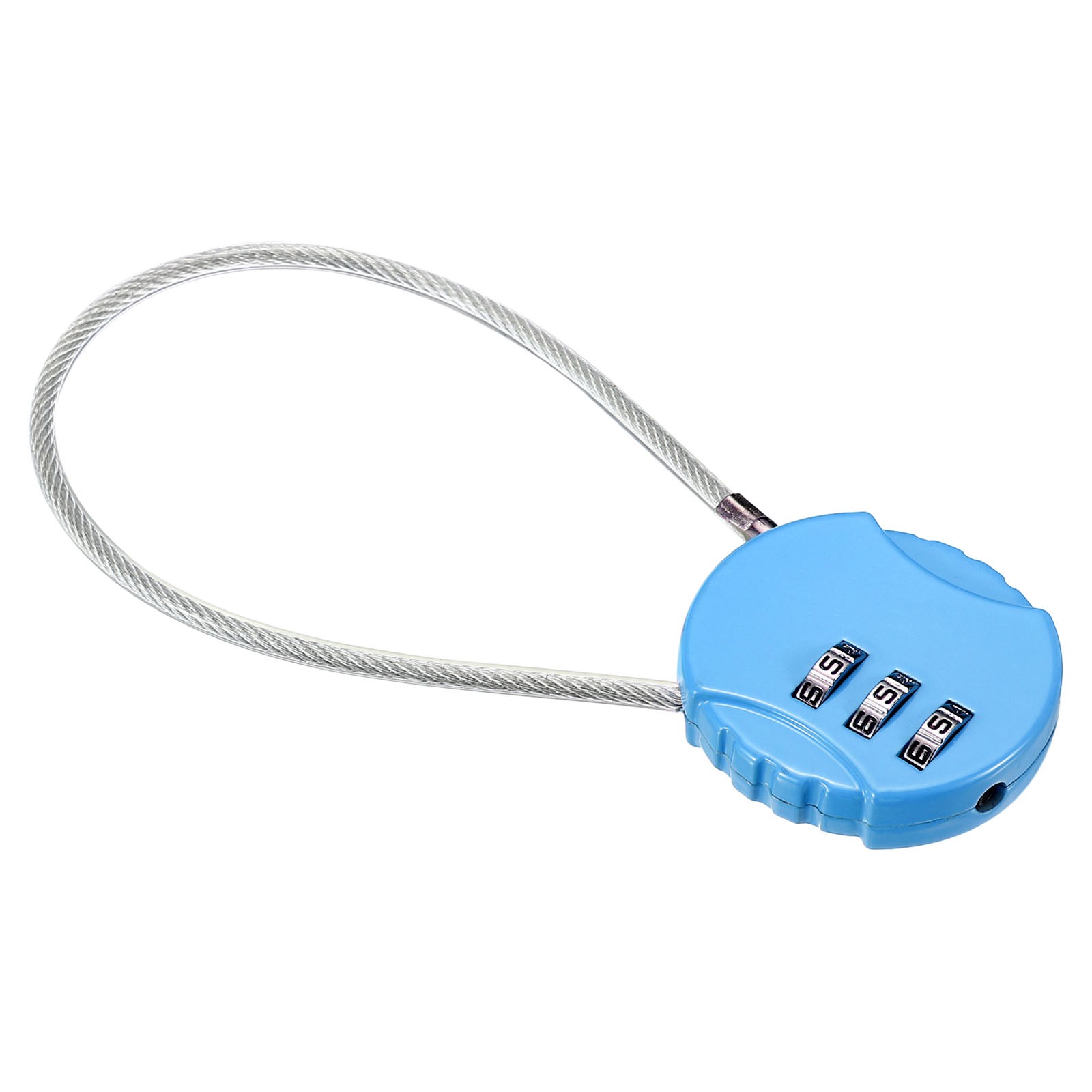 Small Combination Lock 7.8 Inch, 1 Pack 3 Digit Padlock for Locker, Light Blue