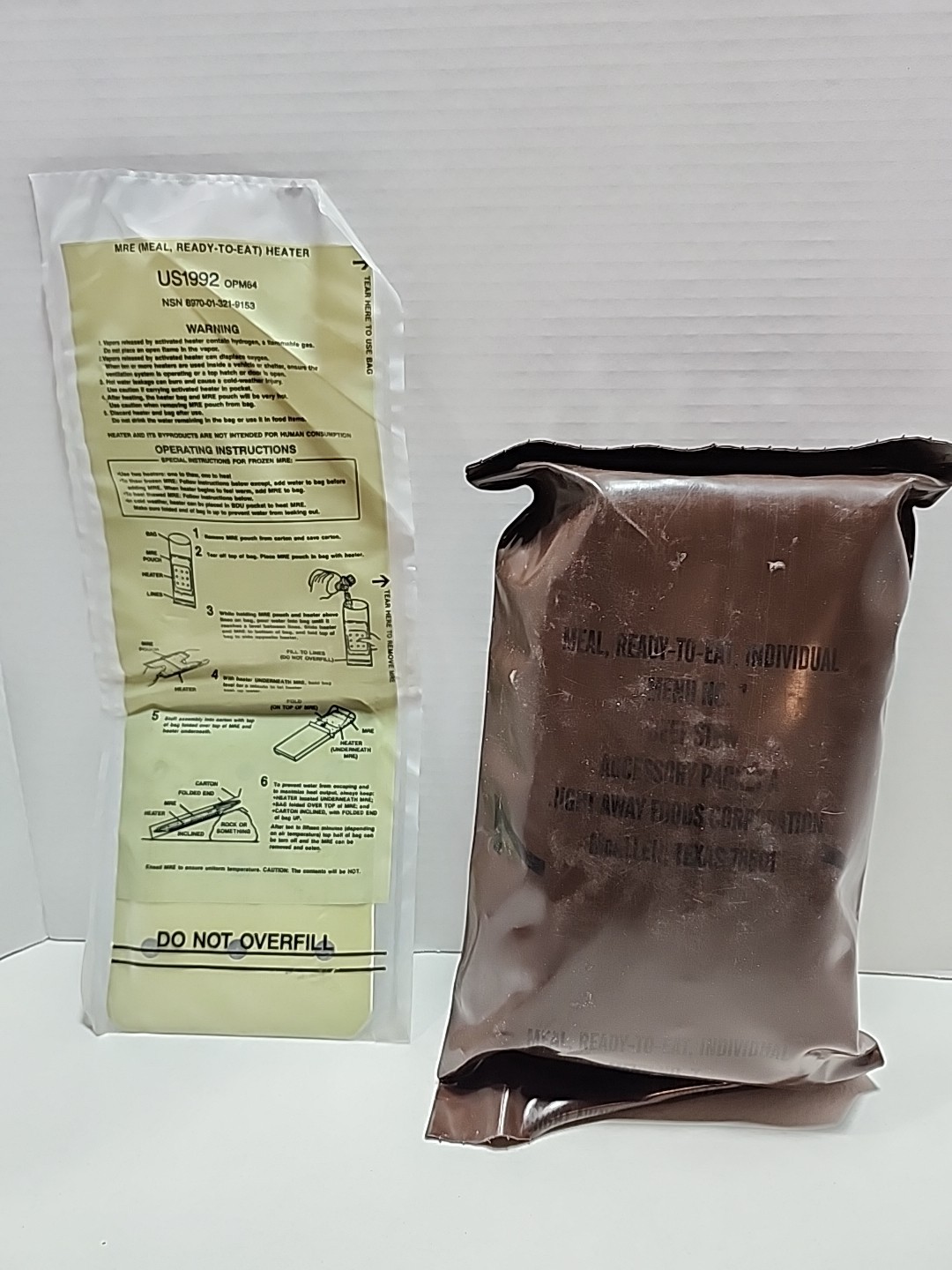 US Military Meal Ready-To-Eat MRE 1990's Menu No 7 Beef Stew W/ Heater