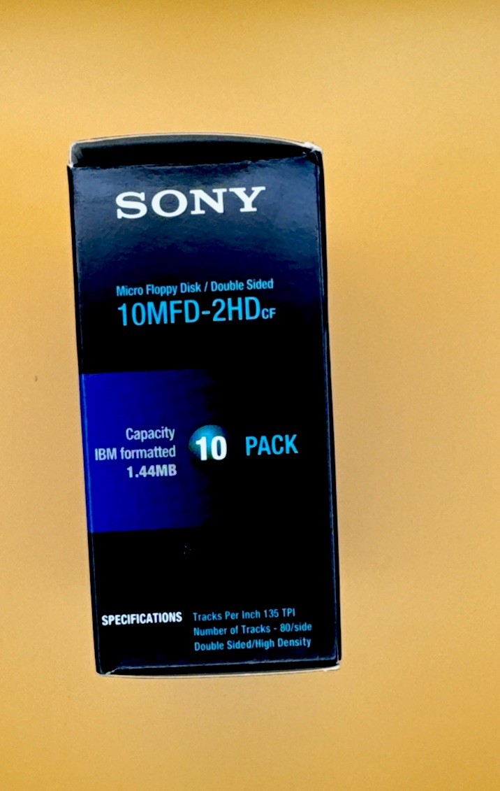 Sony IBM Formatted 2HD Micro Floppy Disk Double Sided 3.5 Diskettes 10 Pack