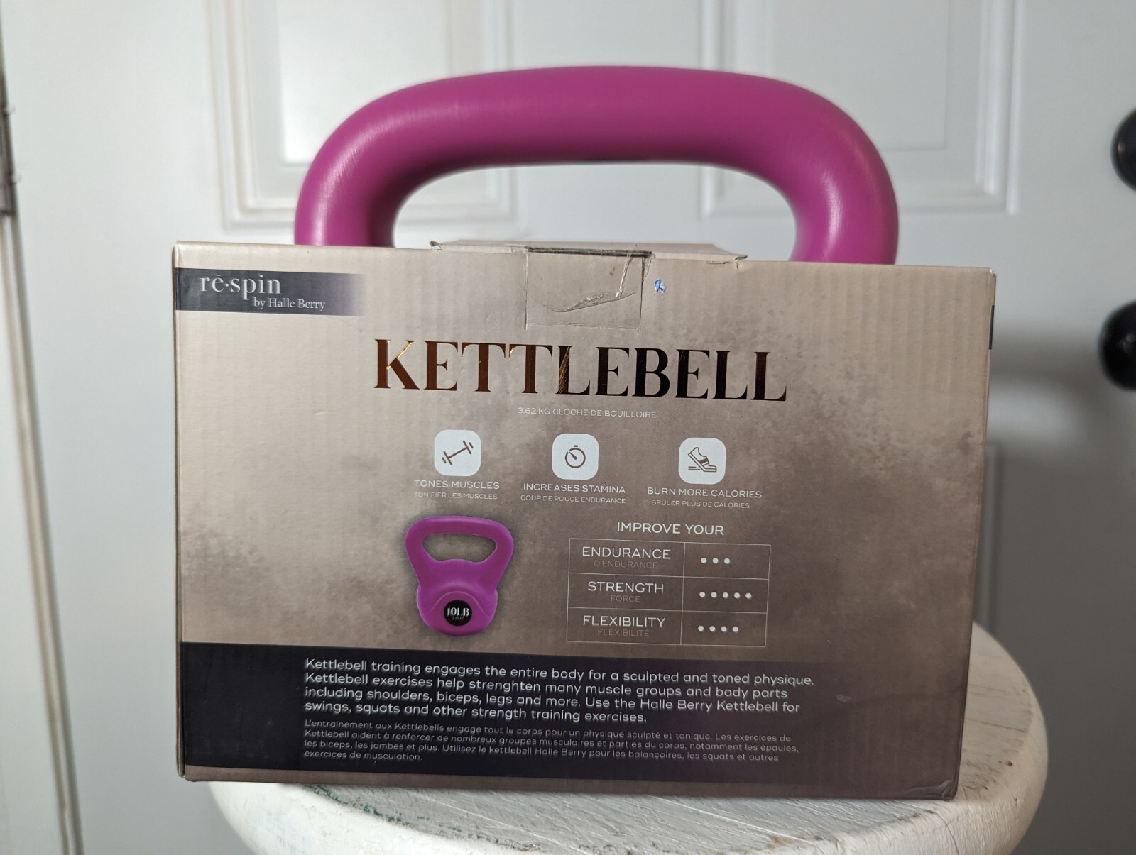 Re-Spin 10LB KETTLEBELL Kettle Plastic Workout Exercise Weights by: Halle Berry