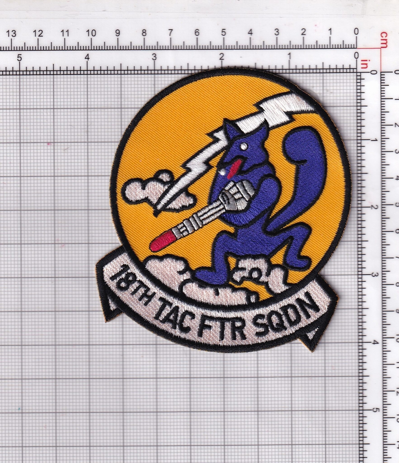 18th Tactical Fighter Squadron Patch - With Hook and Loop, 4"