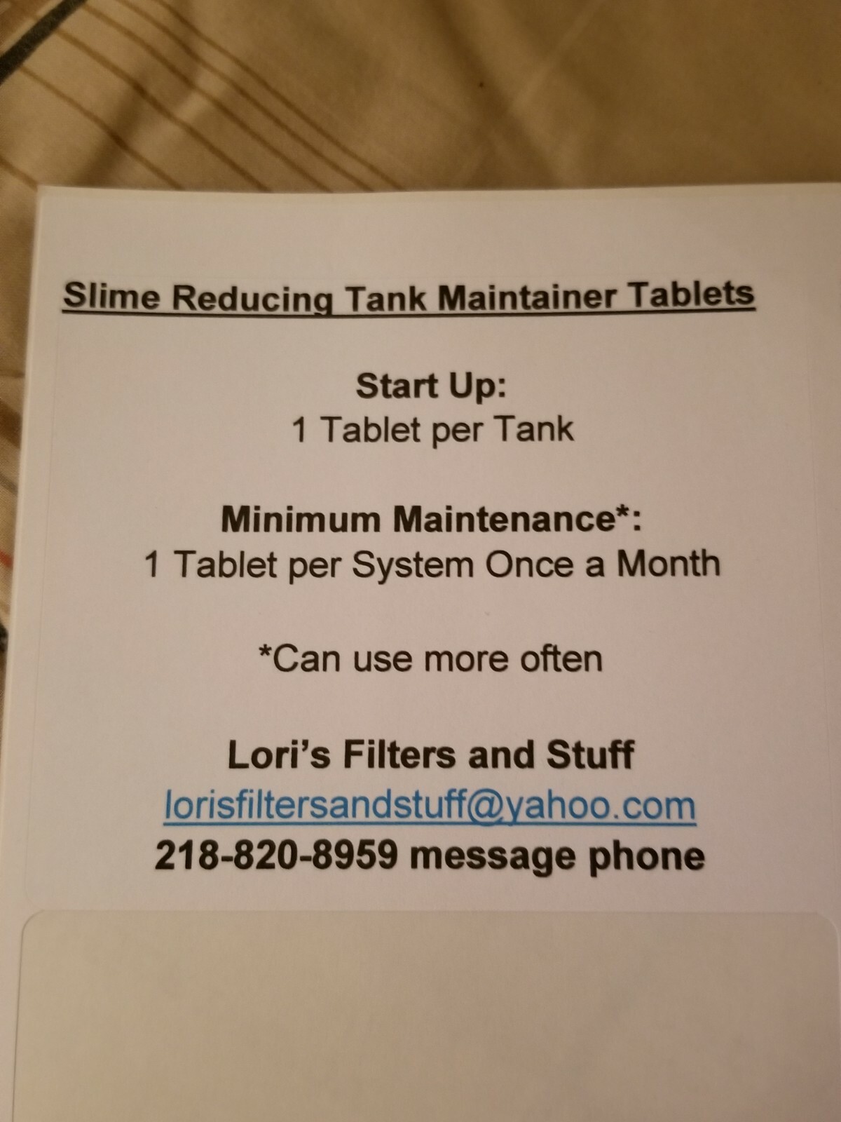 Slime Reducing Tank Maintainer Tablets - 25