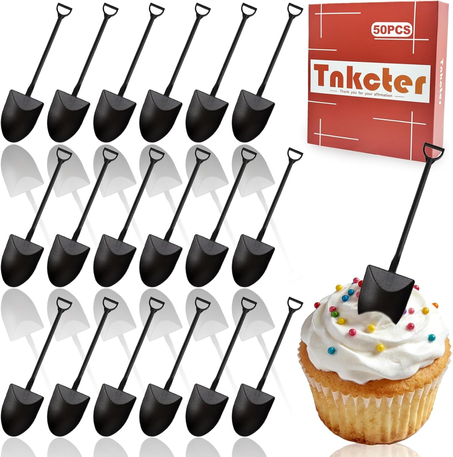 Plastic Mini Shovel Shape Cute Spoons Desserts 50PCS Pudding Yogurt Party Favors