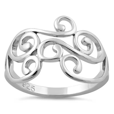 925 Sterling Silver Swirl Ring