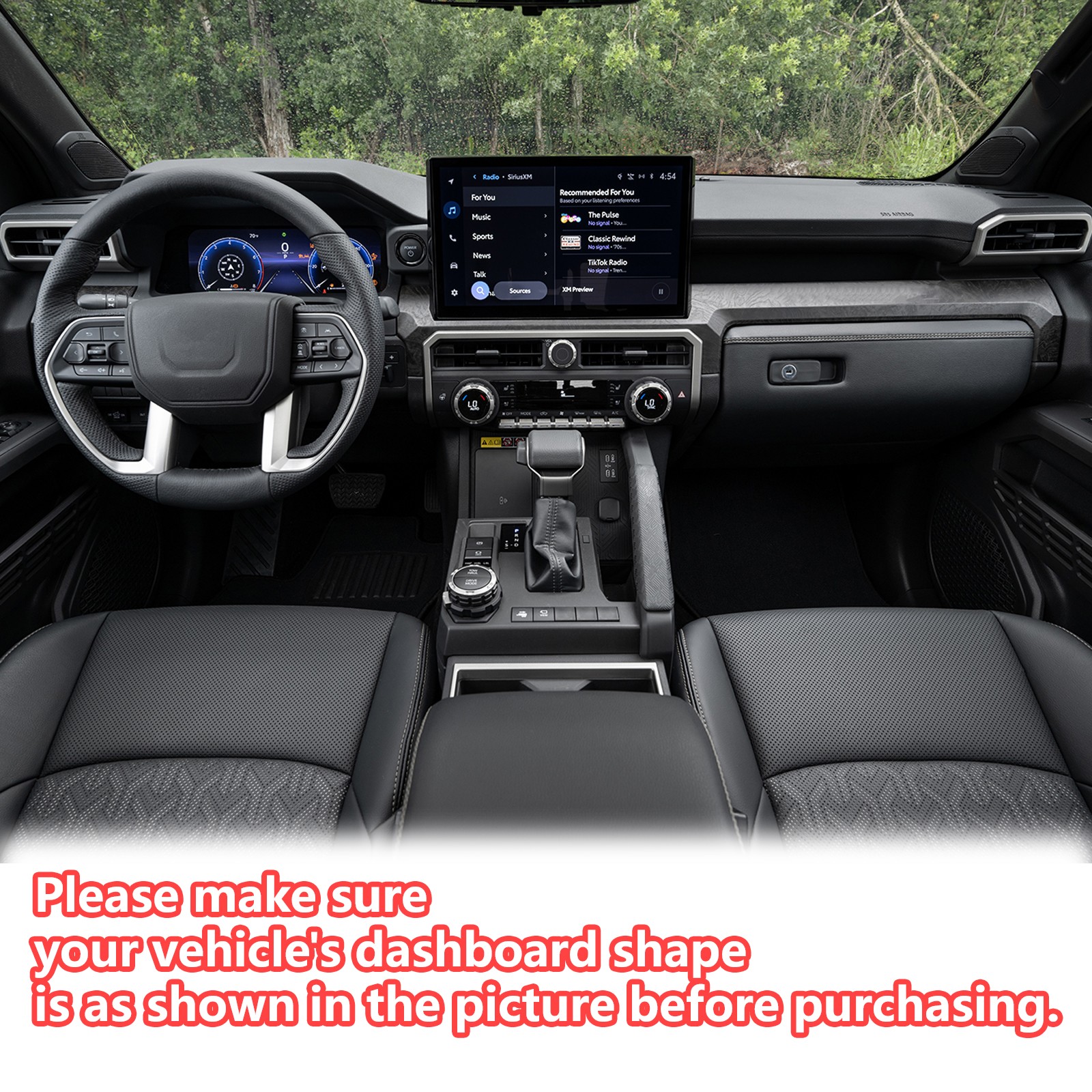 Dashboard Cover Fit Mat Dash For Toyota Tacoma 2024 2025 N400 Anti Sun Dashmat