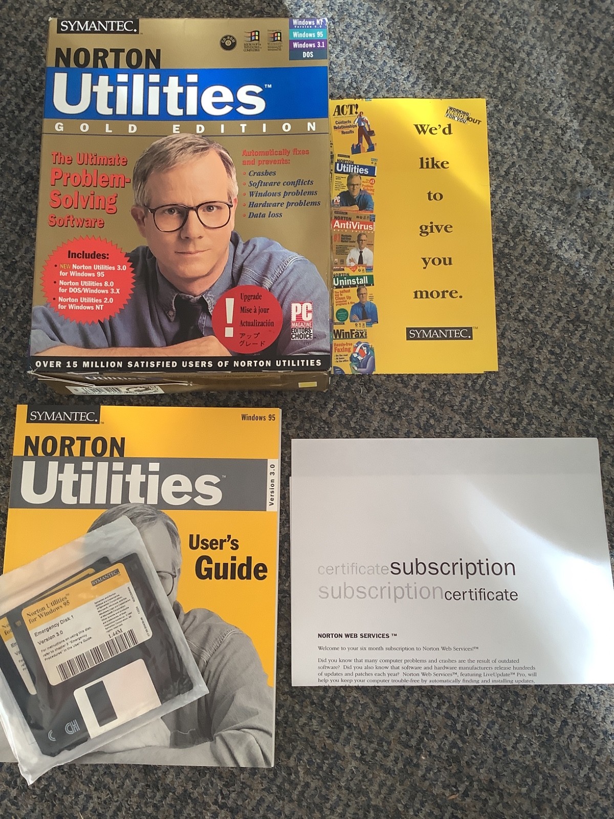 NORTON UTILITIES GOLD EDITION WINDOWS 95 SYMANTEK MICROSOFT