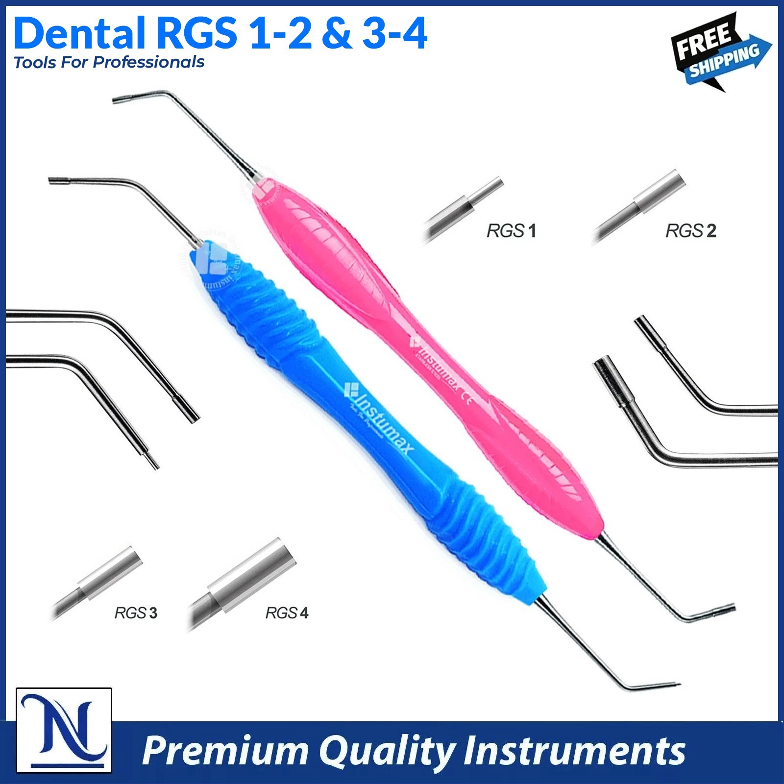 RGS 1-2 / 3-4 Dental Instrument – Silicone Handle – Depth Guide for Restorative