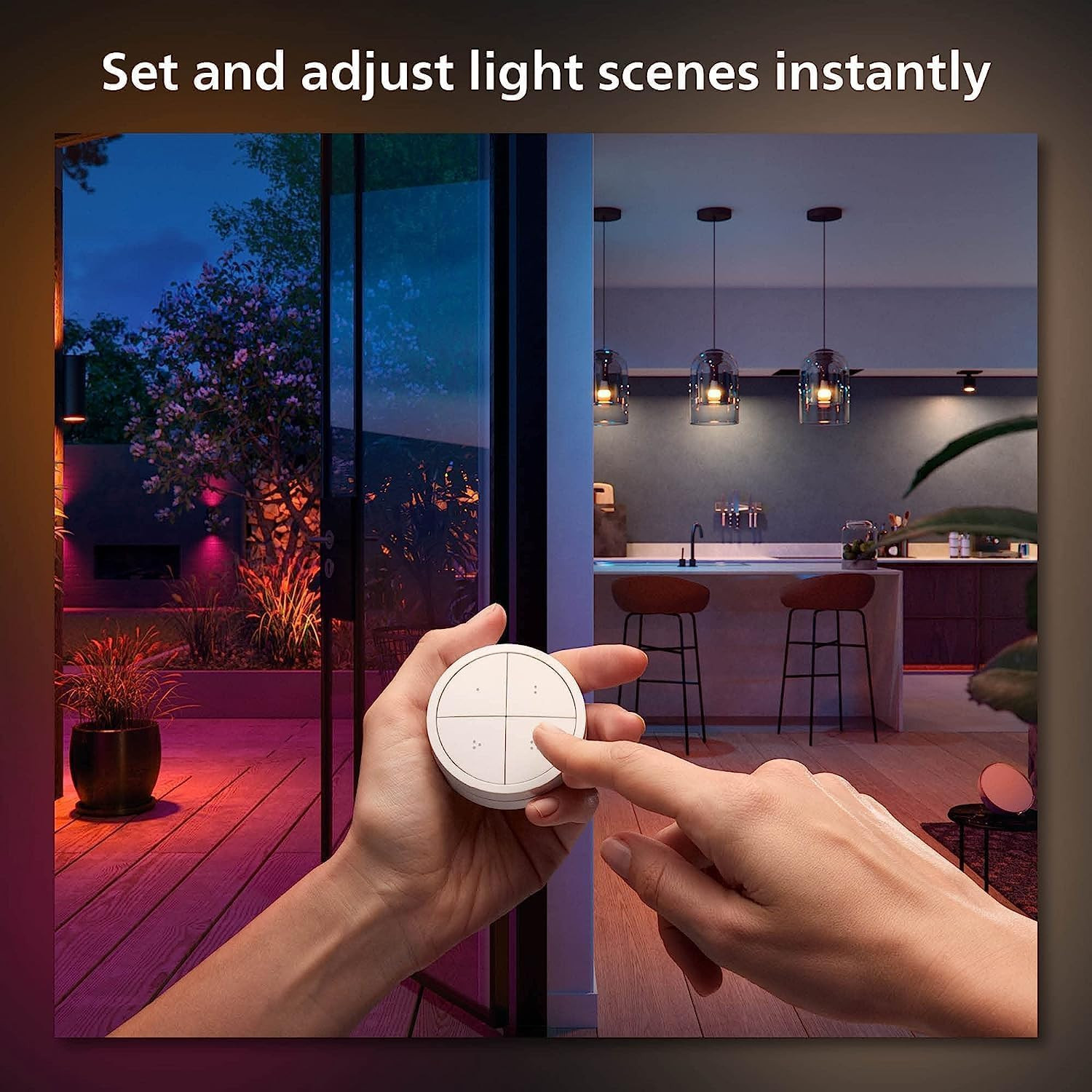 Wall Tap Dial Light Switch, Portable, White - 1 Pack - Requires Lights and Bridg