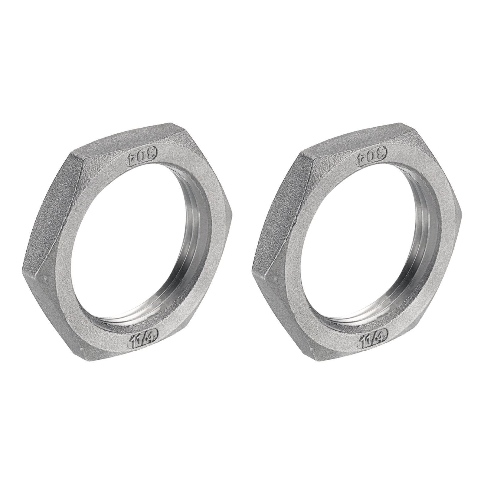 2 Pcs Cast Pipe Fitting Hex Locknut Nut g 1 1/4" Female Thread (DN32)