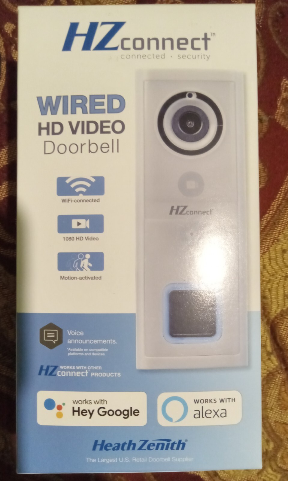 HeathZenith SL-9601-90 Wired 1080 HD Video Doorbell Motion Sensor HZ Connect NEW