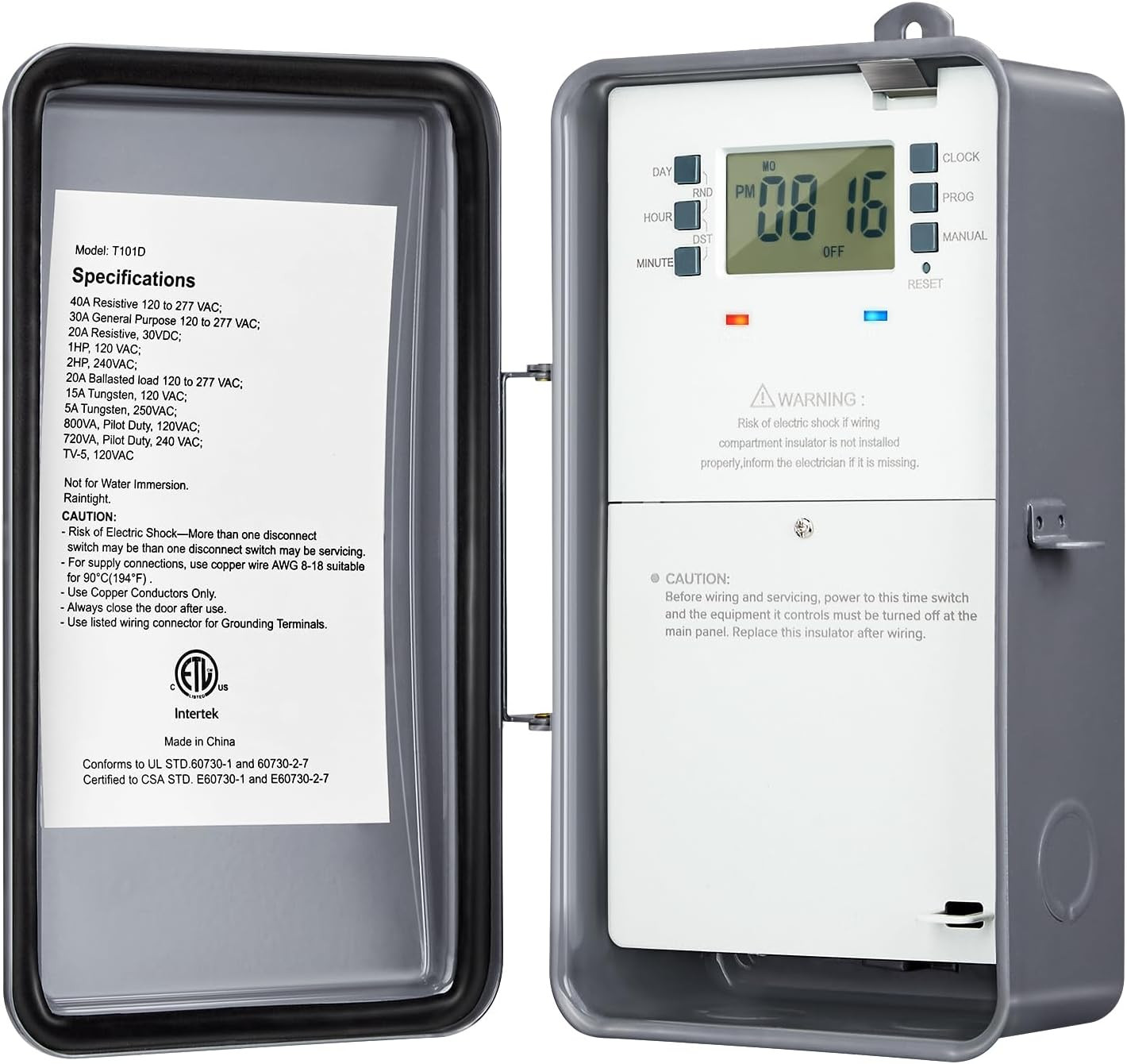 Pool Timer, 7-Day 24-Hour Digital Pool Pump Timer, 40 AMP Heavy Duty, 120/240/27