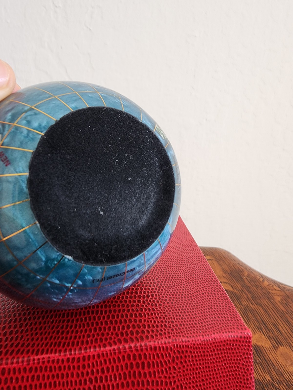Handcrafted Gemstone Globe Paperweight in Decorative Red Box