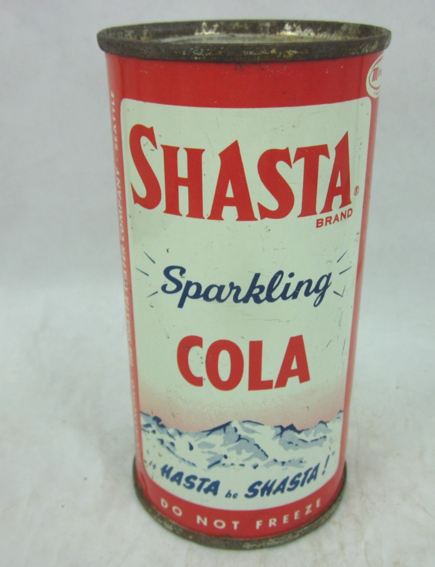 SHASTA Sparkling COLA soda pop flat top 10oz can San Francisco & Seattle