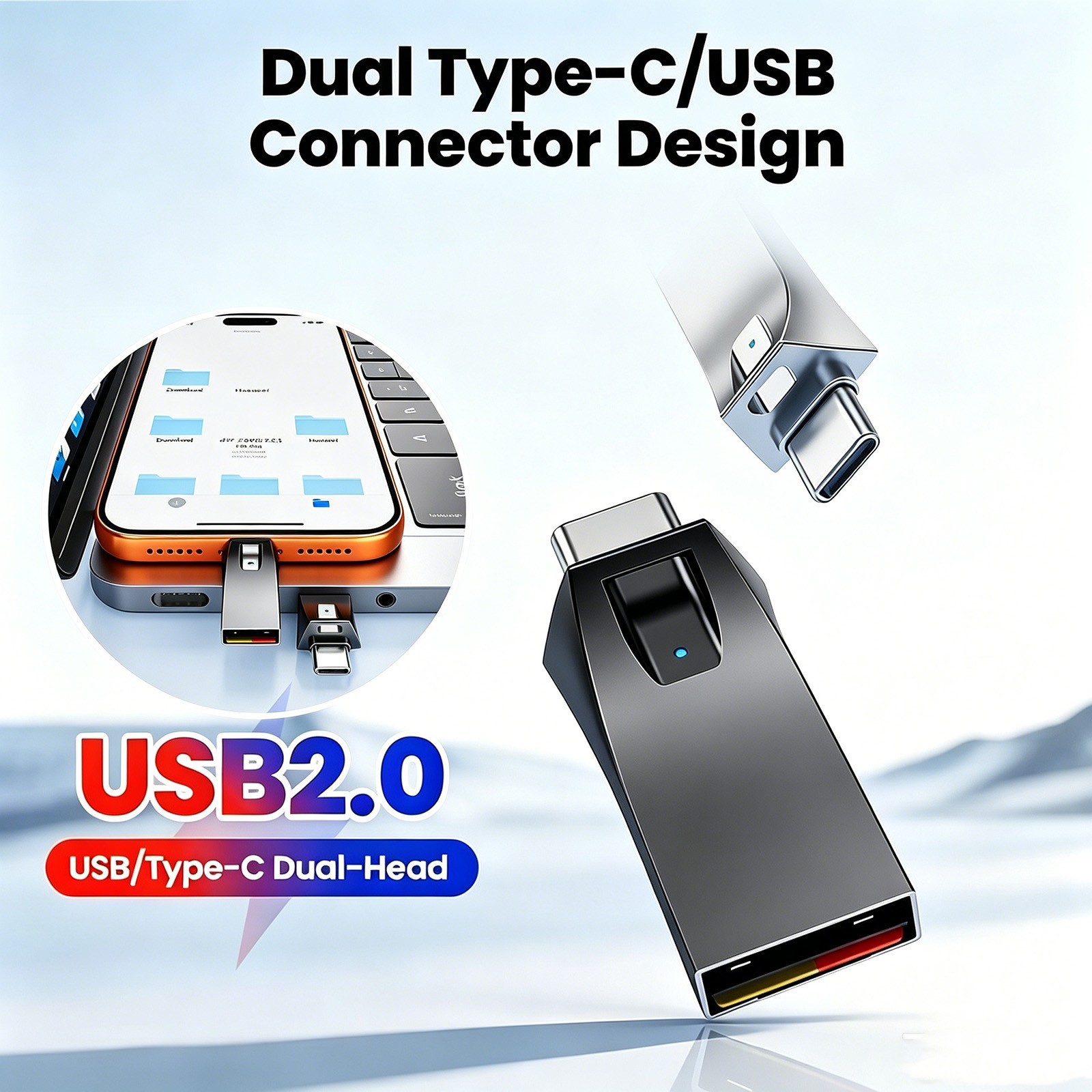 Mini USB 2.0 Card Reader – Type C OTG Adapter Supports TF & Micro SD Cards