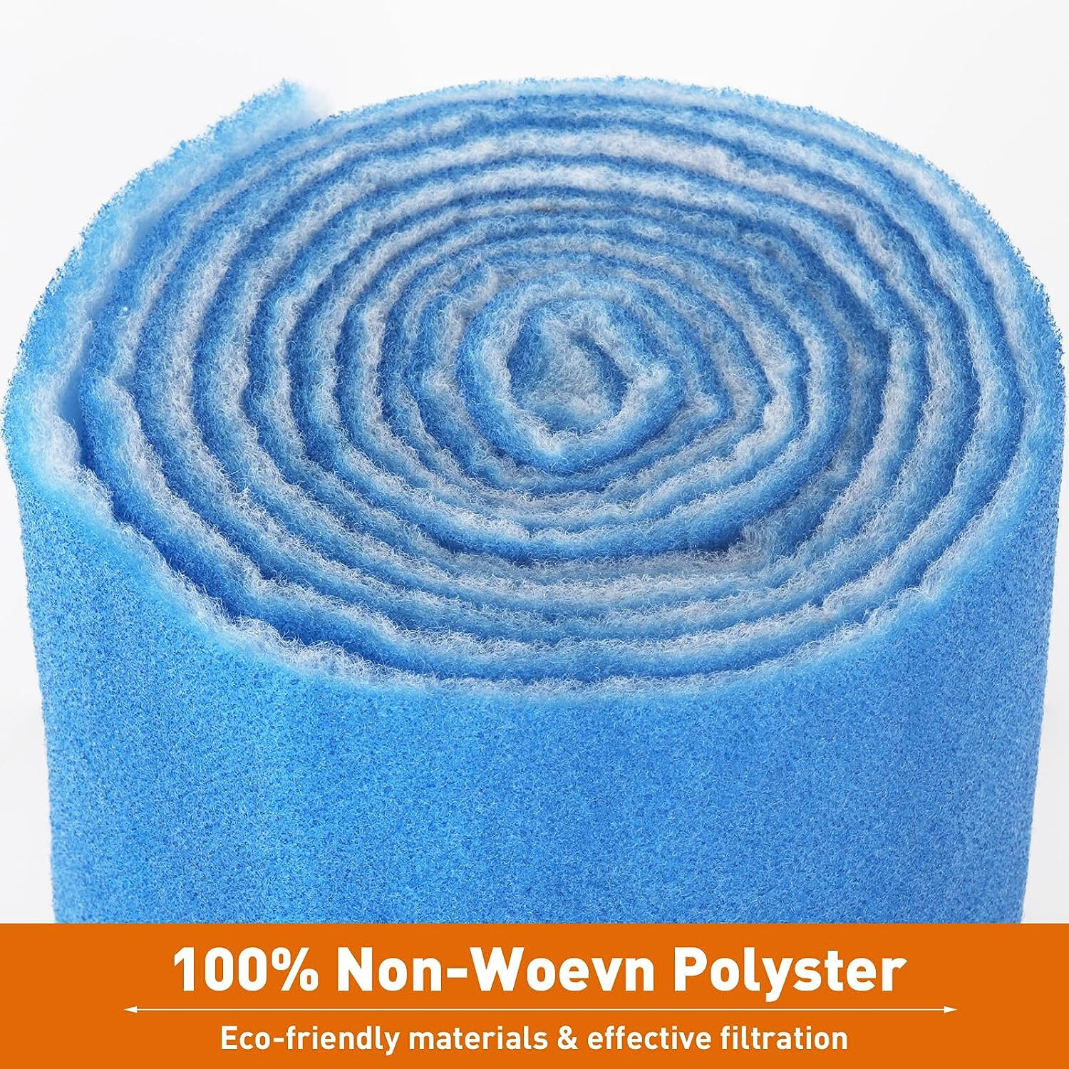 23-ft Blue White Bonded Aquarium Media Pad 12" Wide Fiber Floss Filter Material
